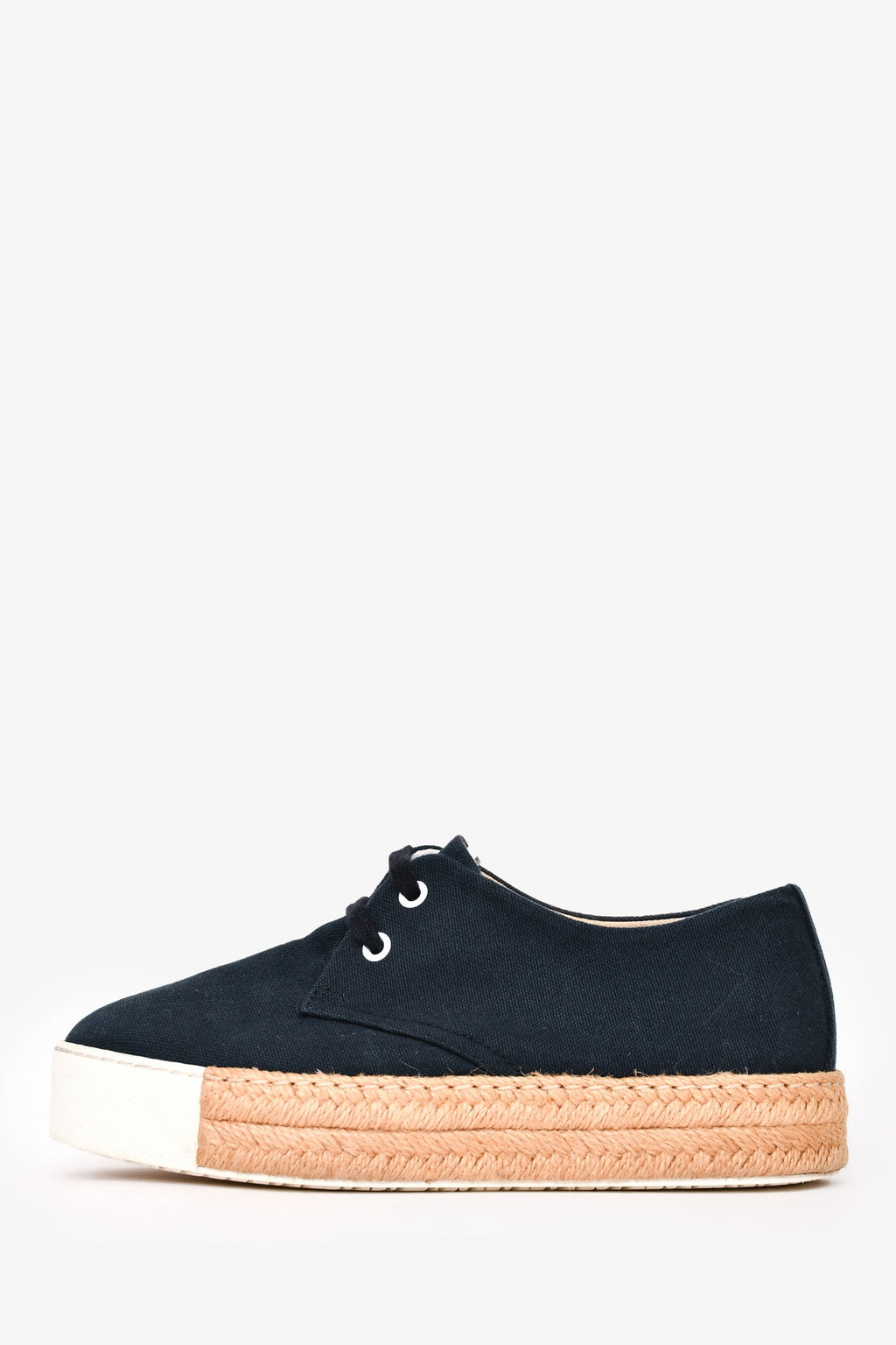 Hermès Navy Cotton Platform Espadrilles Size 6.5