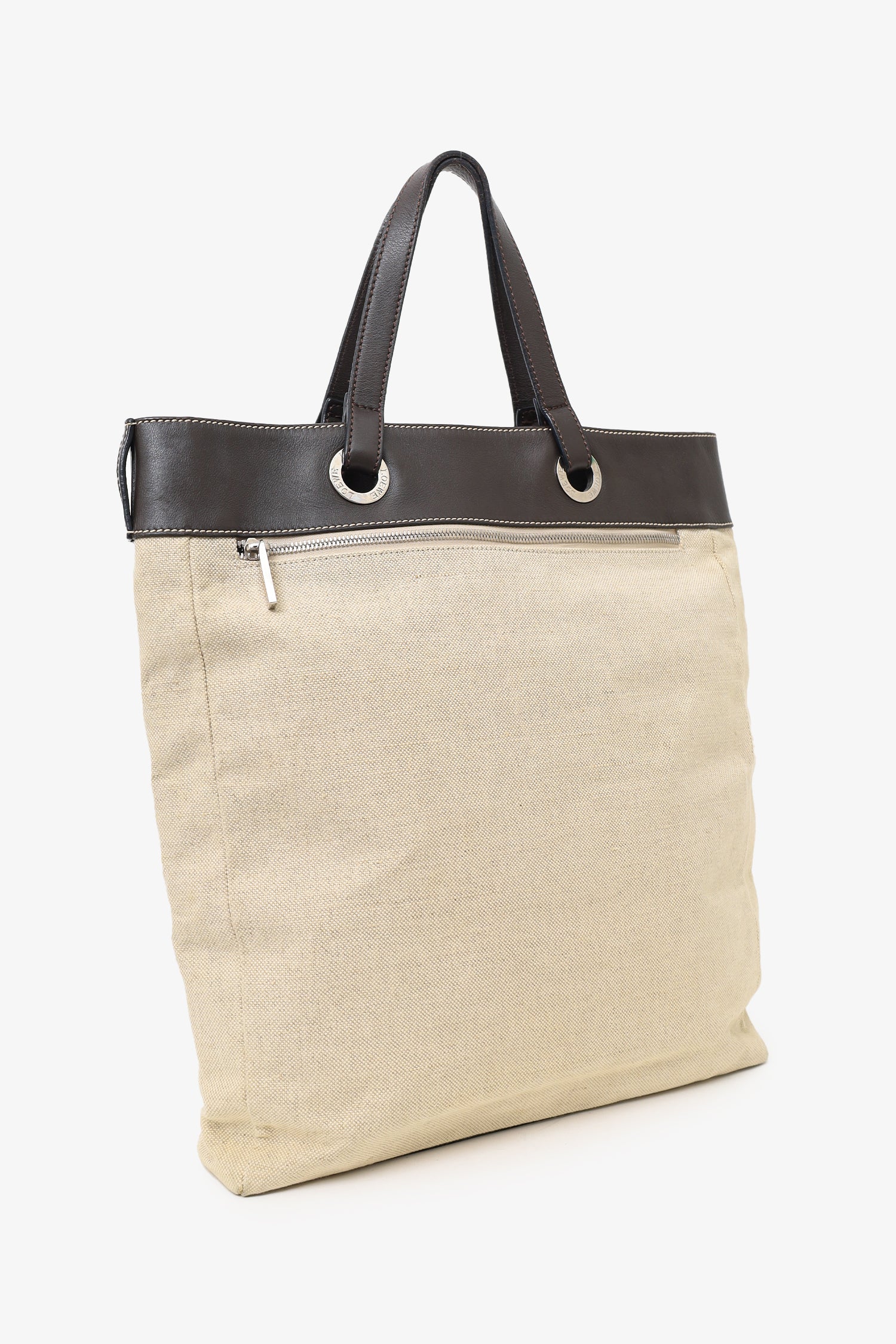 Loewe Beige/Brown Canvas/Leather Tote Bag