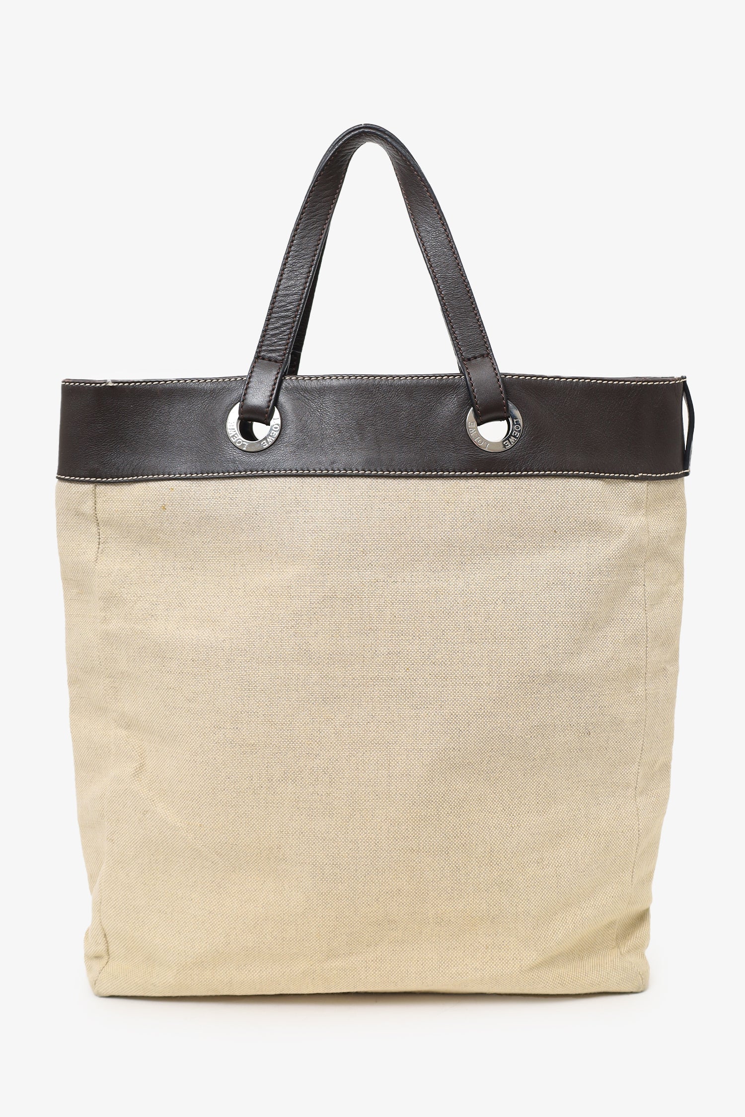 Loewe Beige/Brown Canvas/Leather Tote Bag