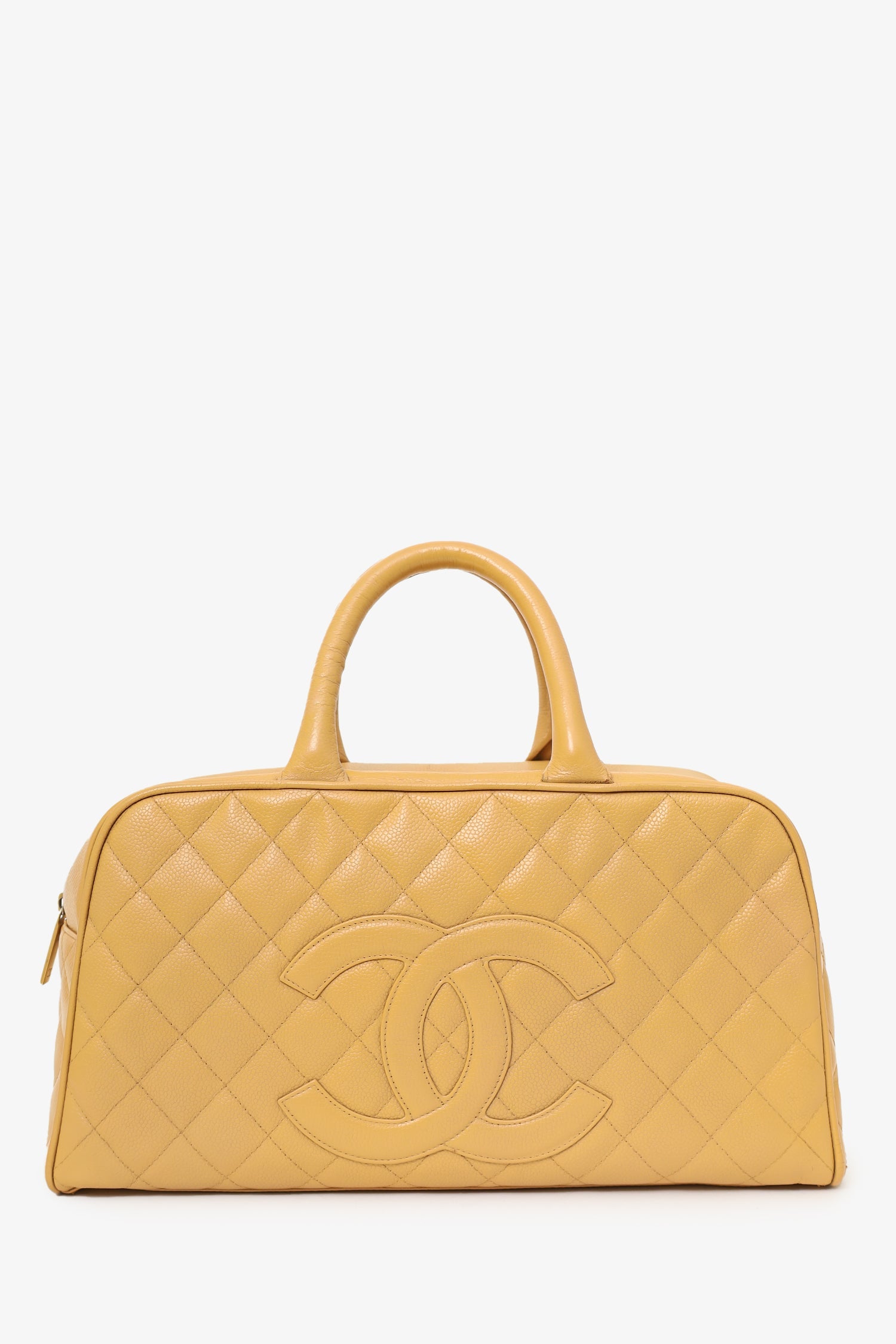 Pre-Loved Chanel™ 2004-05 Beige Caviar Large Bowler Bag