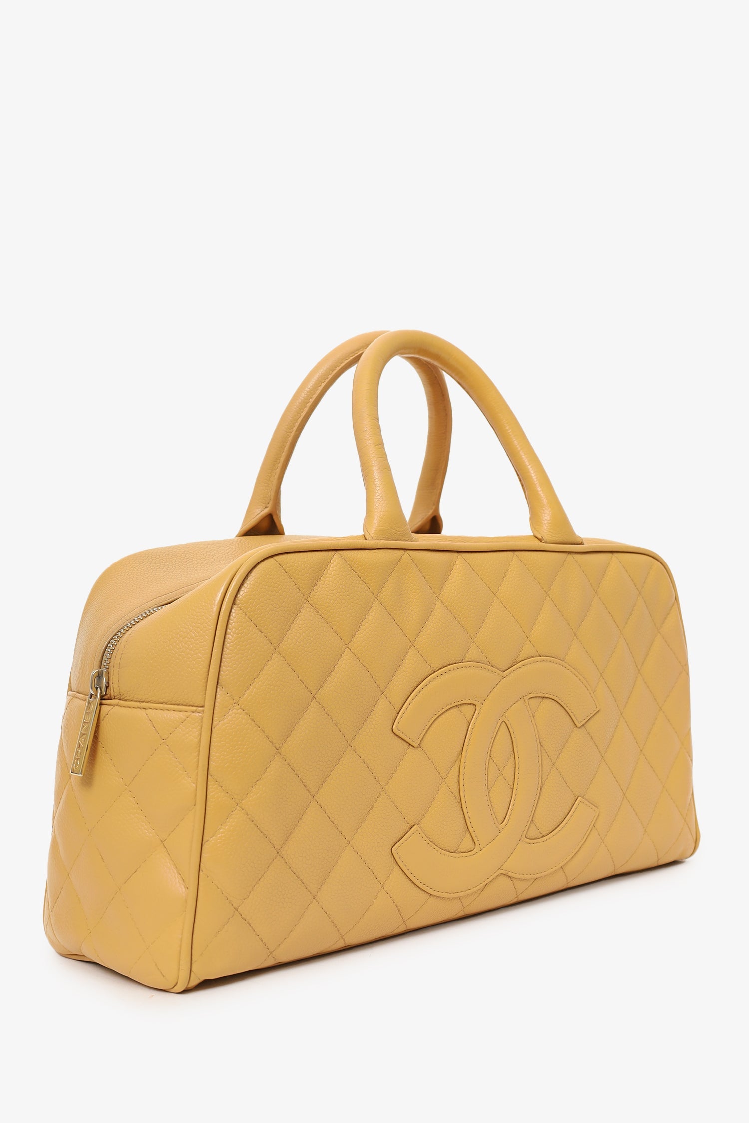 Pre-Loved Chanel™ 2004-05 Beige Caviar Large Bowler Bag