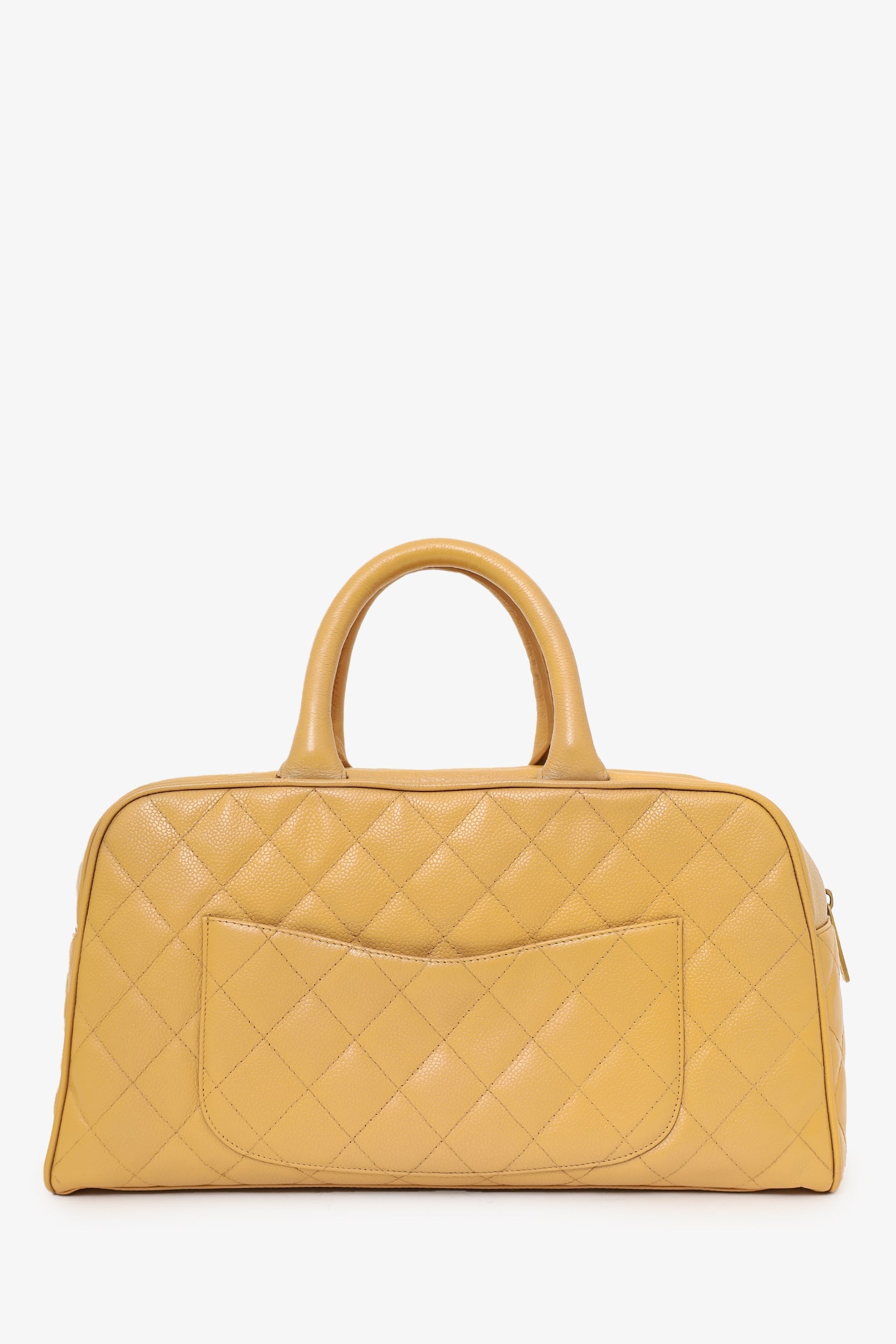 Pre-Loved Chanel™ 2004-05 Beige Caviar Large Bowler Bag