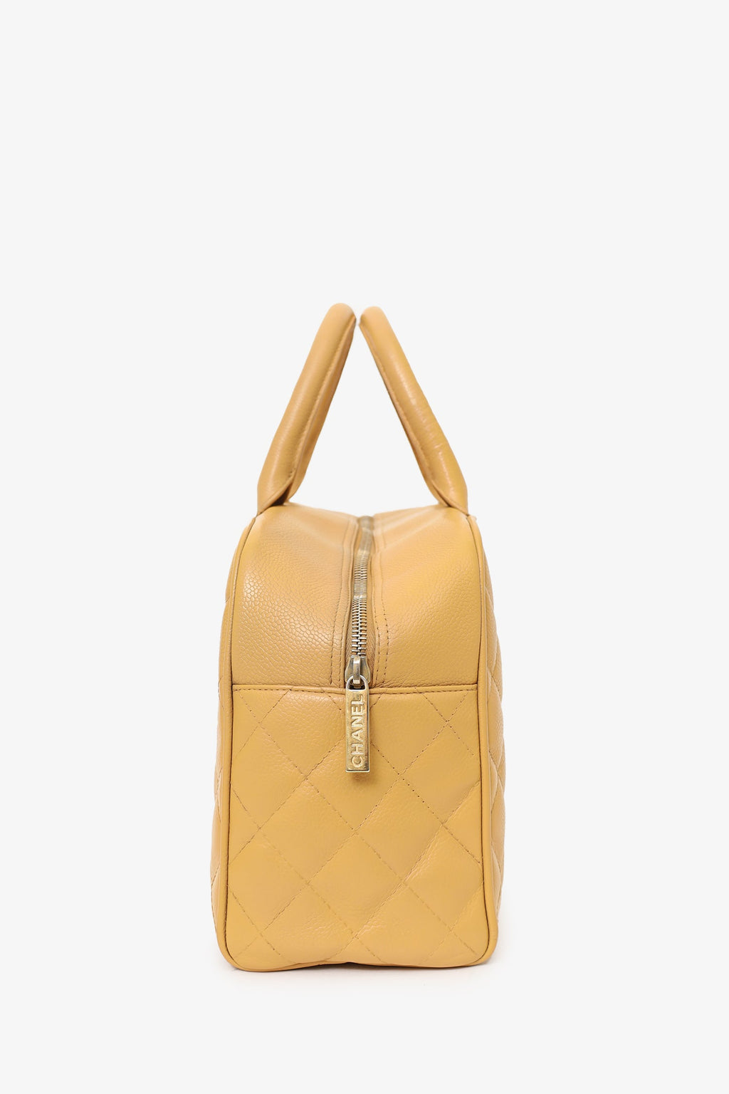 Pre-Loved Chanel™ 2004-05 Beige Caviar Large Bowler Bag