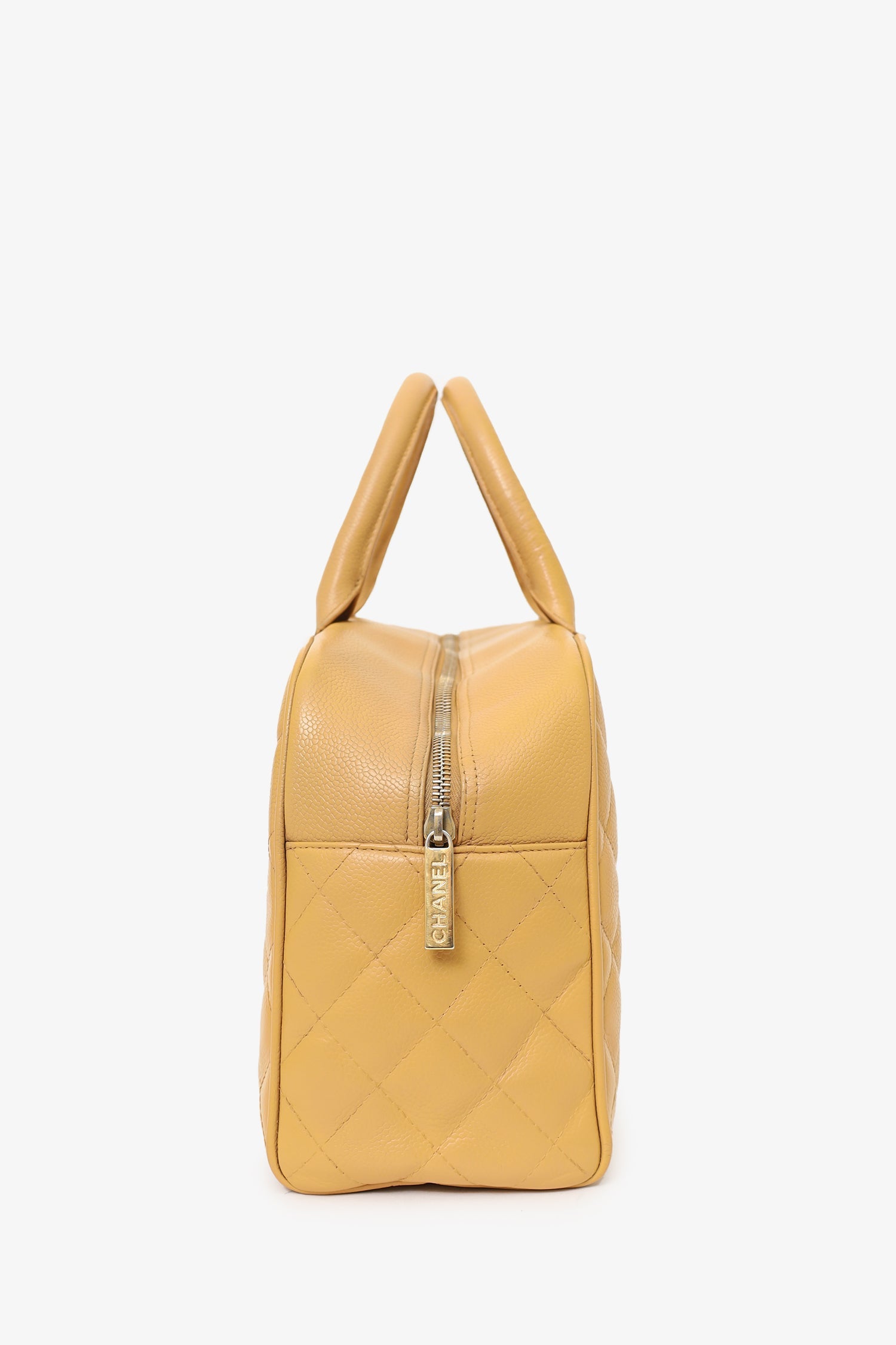 Pre-Loved Chanel™ 2004-05 Beige Caviar Large Bowler Bag