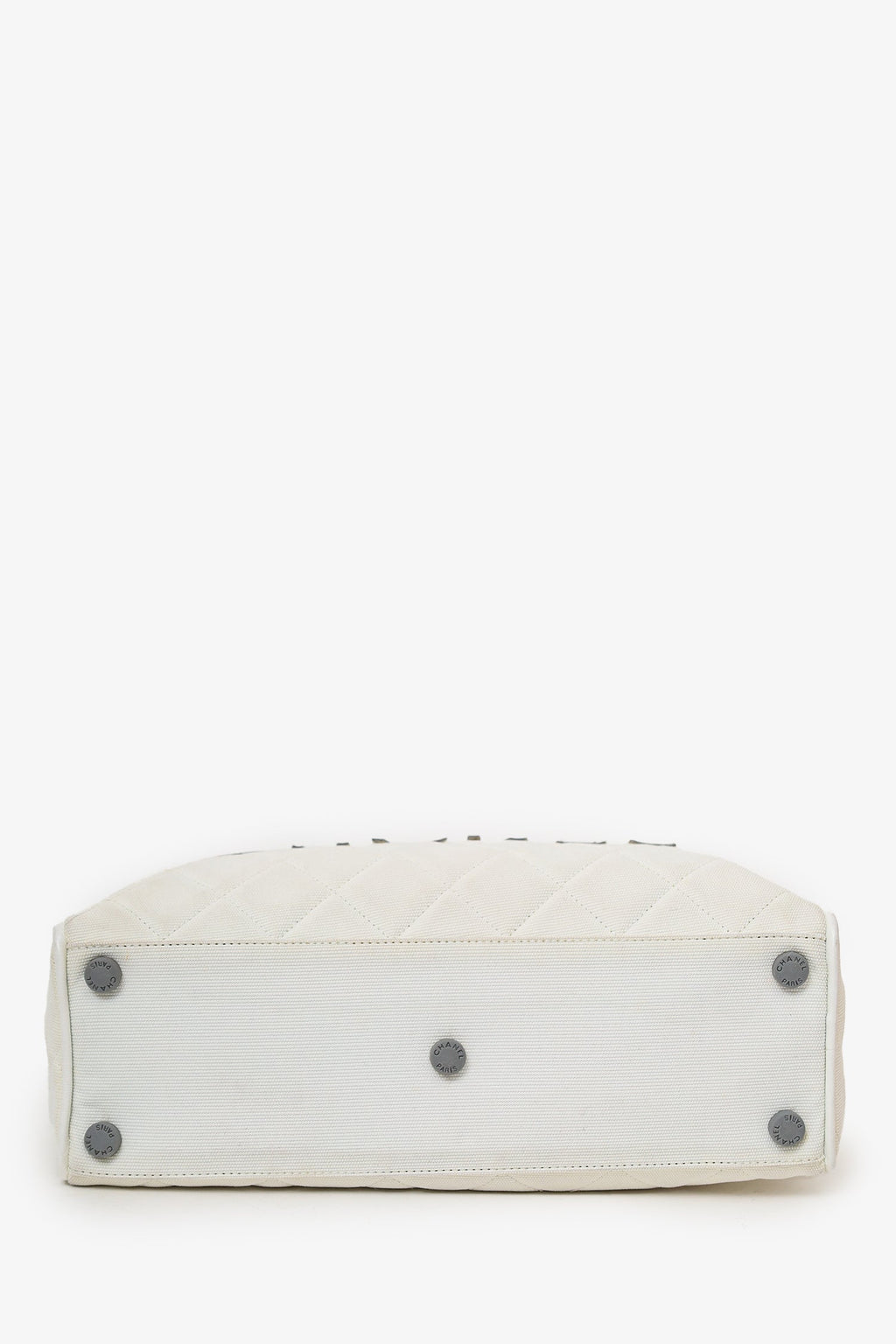 Pre-Loved Chanel™ 2000-02 White Canvas Mini Bowler Bag