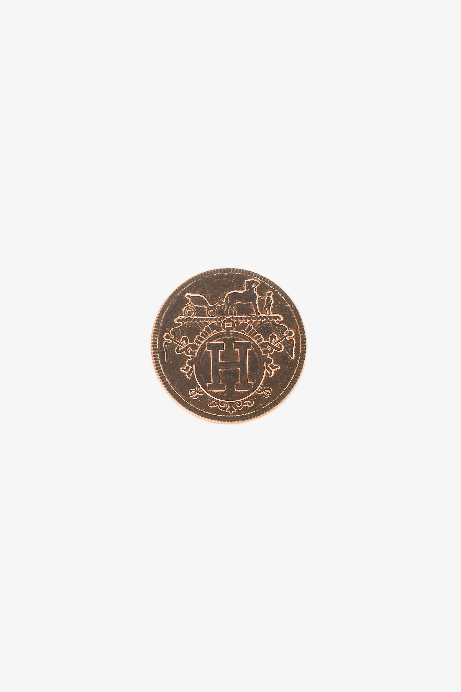 Hermès 18K Rose Gold Very Small Model Ex-Libris Earrings
