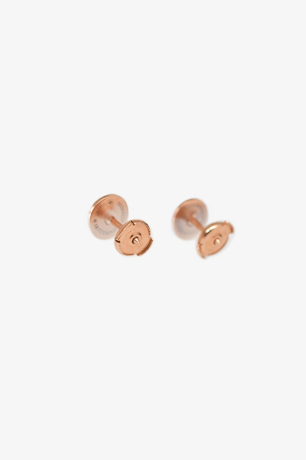 Hermès 18K Rose Gold Very Small Model Ex-Libris Earrings