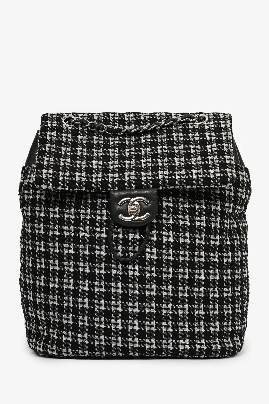 Pre-Loved Chanel™ 2016 Black/Silver Tweed 'Urban Spirit' Backpack