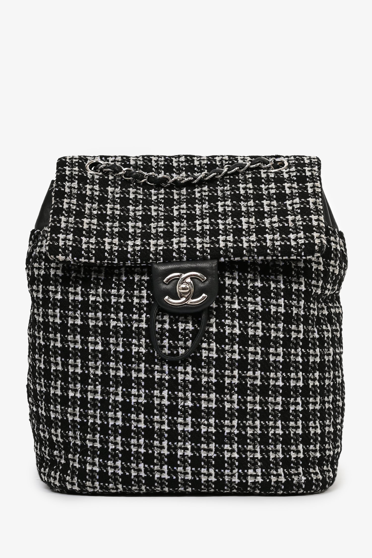 Pre-Loved Chanel™ 2016 Black/Silver Tweed 'Urban Spirit' Backpack