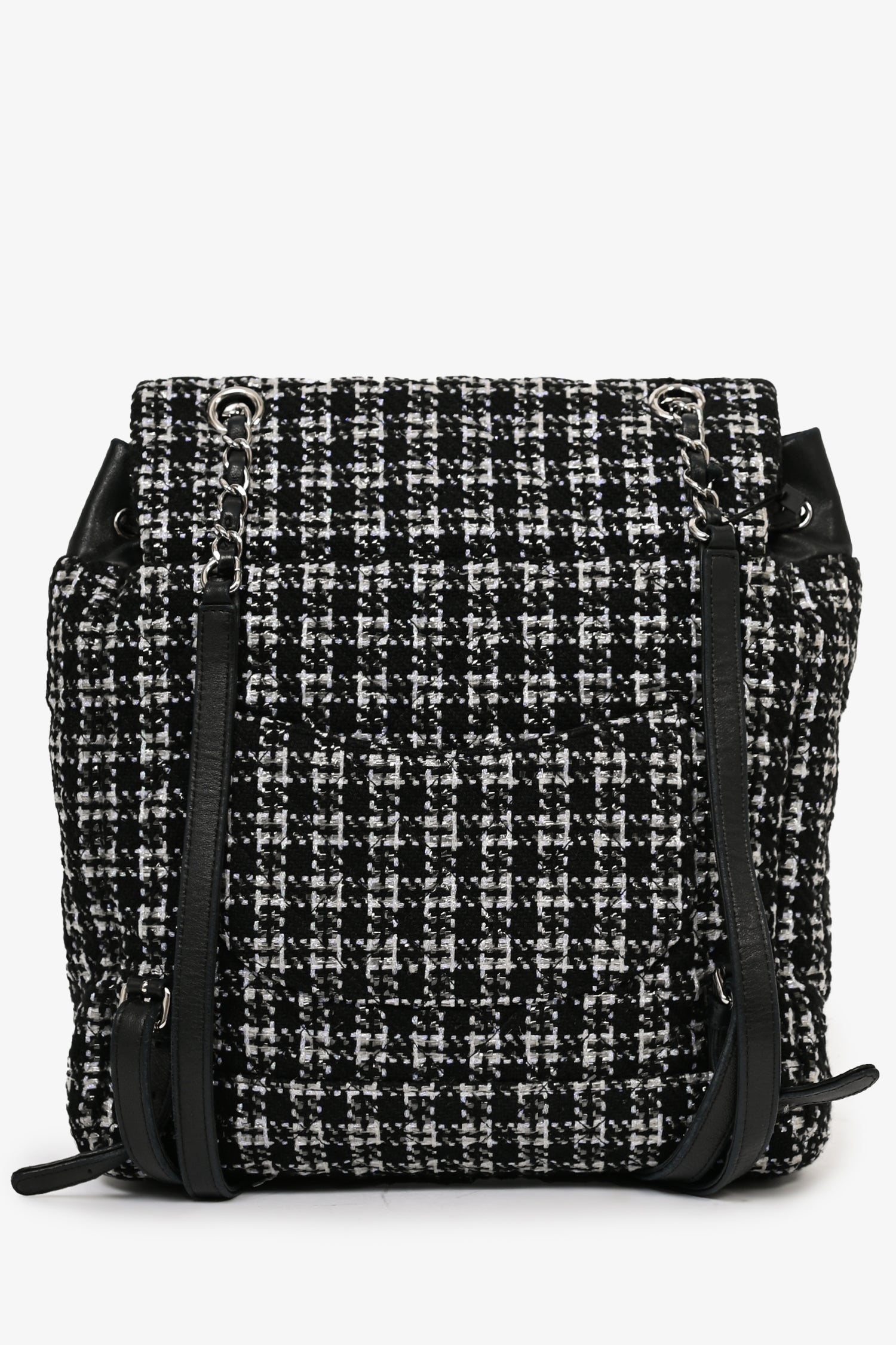 Pre-Loved Chanel™ 2016 Black/Silver Tweed 'Urban Spirit' Backpack