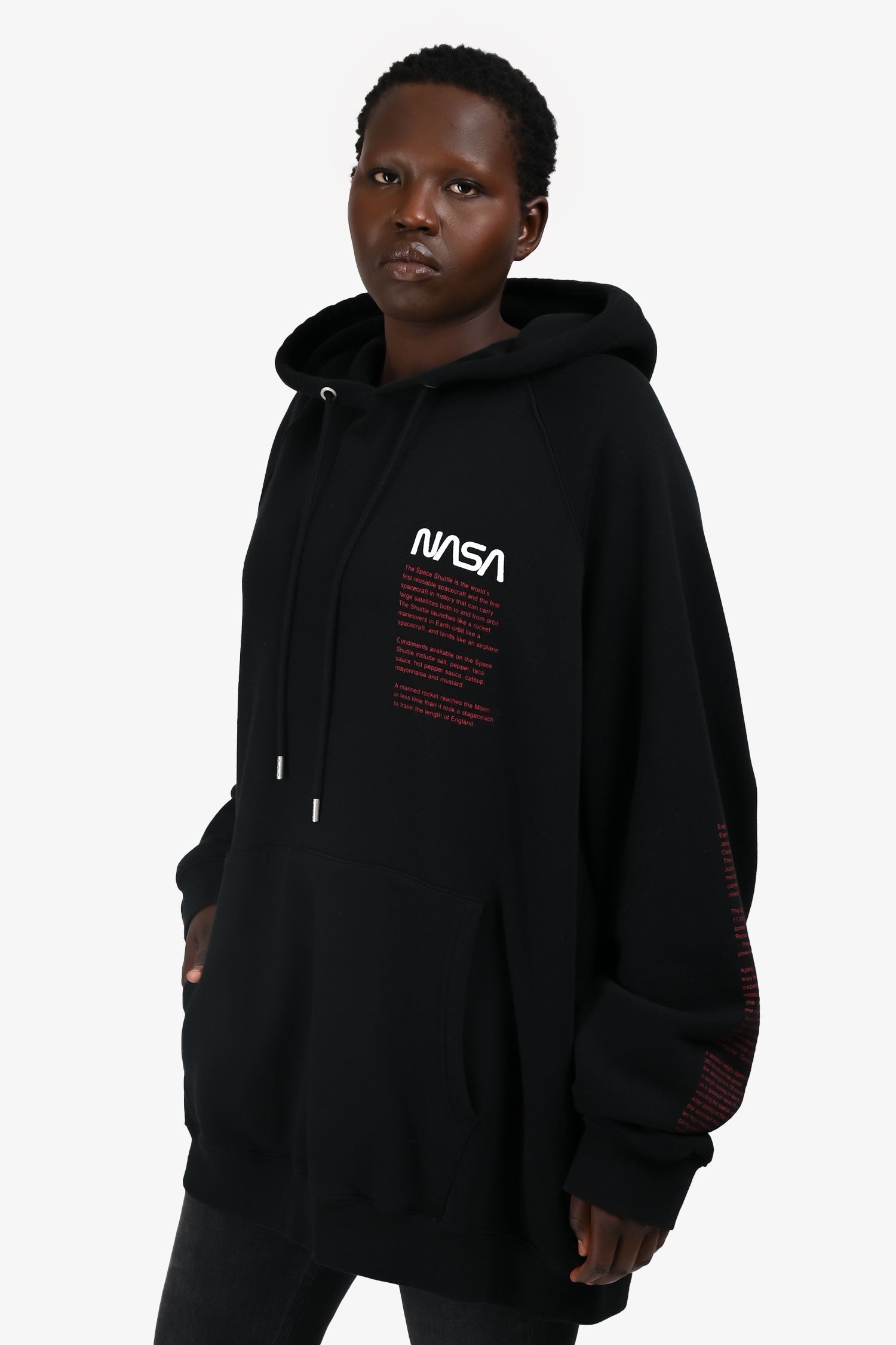 Heron Preston Black/Red NASA Graphic Hoodie Size XL Mens