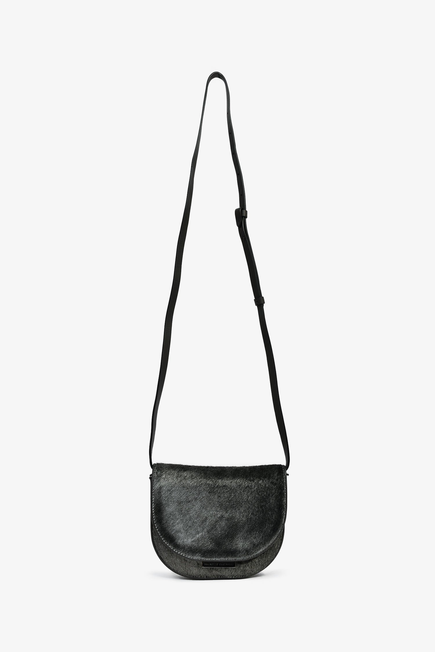 Brunello Cucinelli Grey Calfhair Small Crossbody