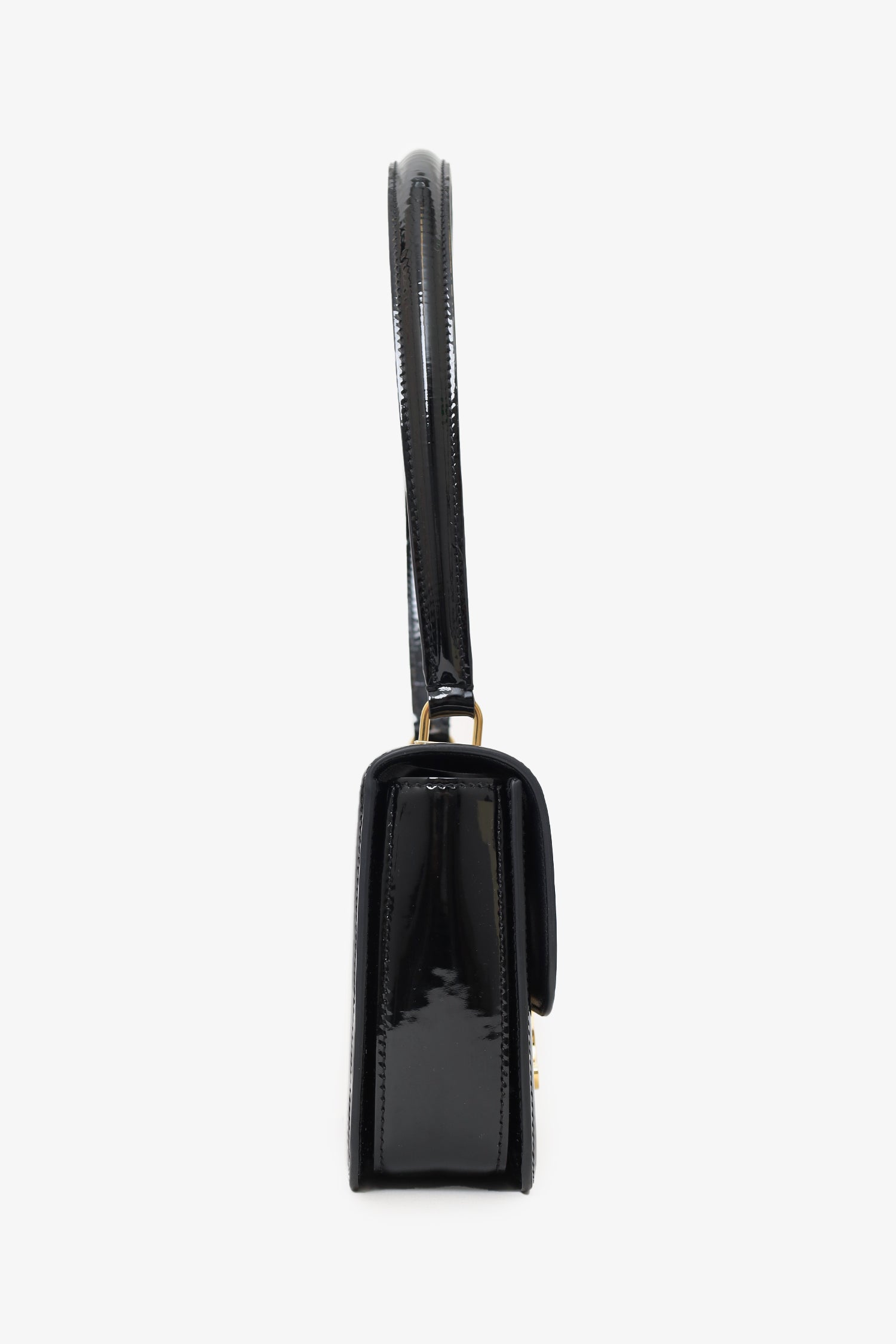 Celine Black Patent Calfskin Teen Garance Top Handle Bag