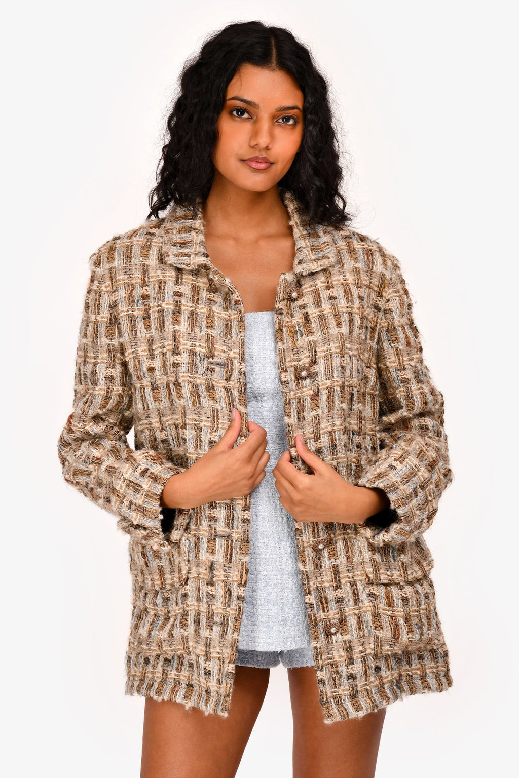 Pre-Loved Chanel™ 2016 Brown Wool Blazer Jacket Size 40
