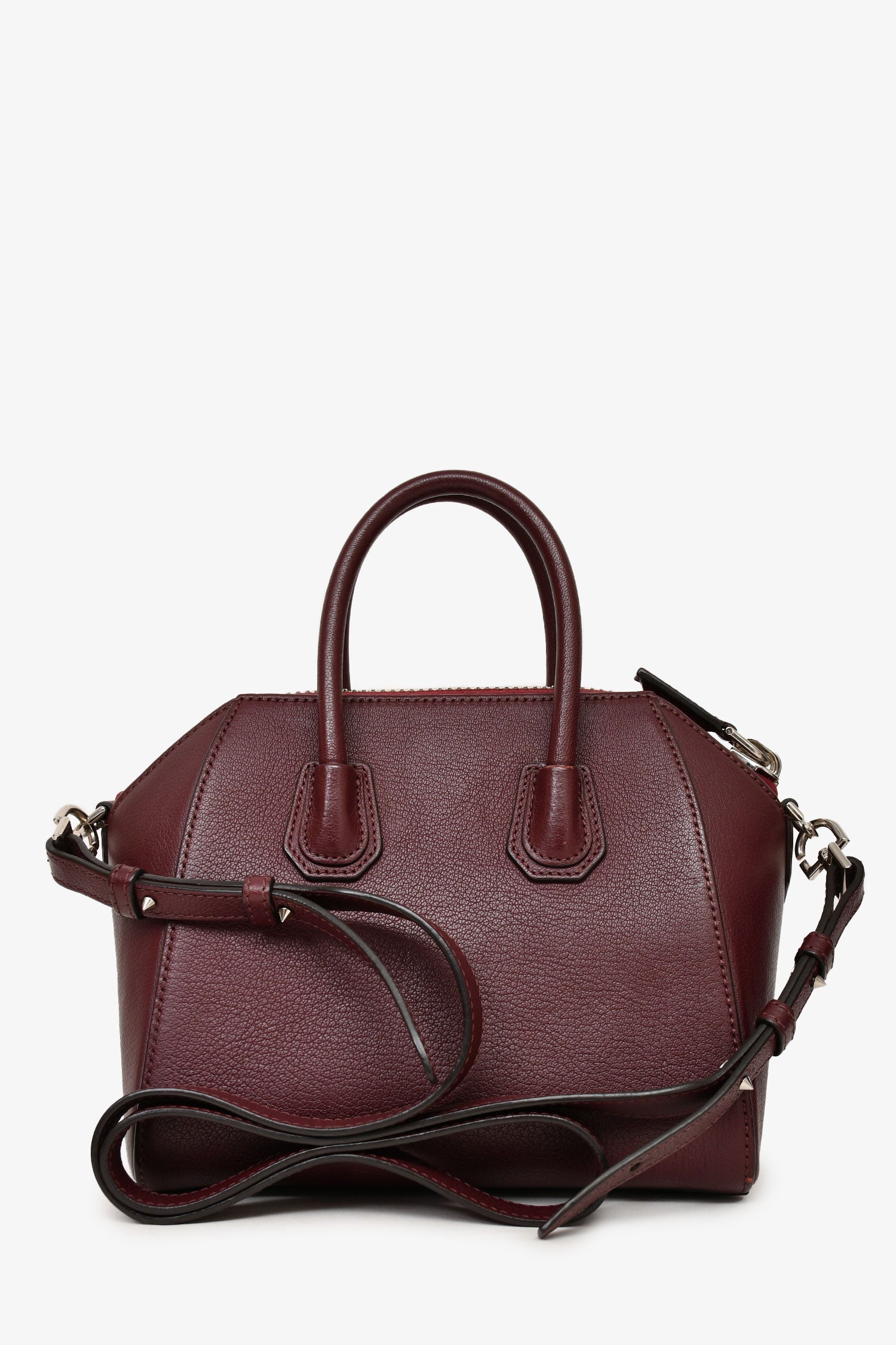 Givenchy Burgundy Mini Antigona Top Handle with Strap