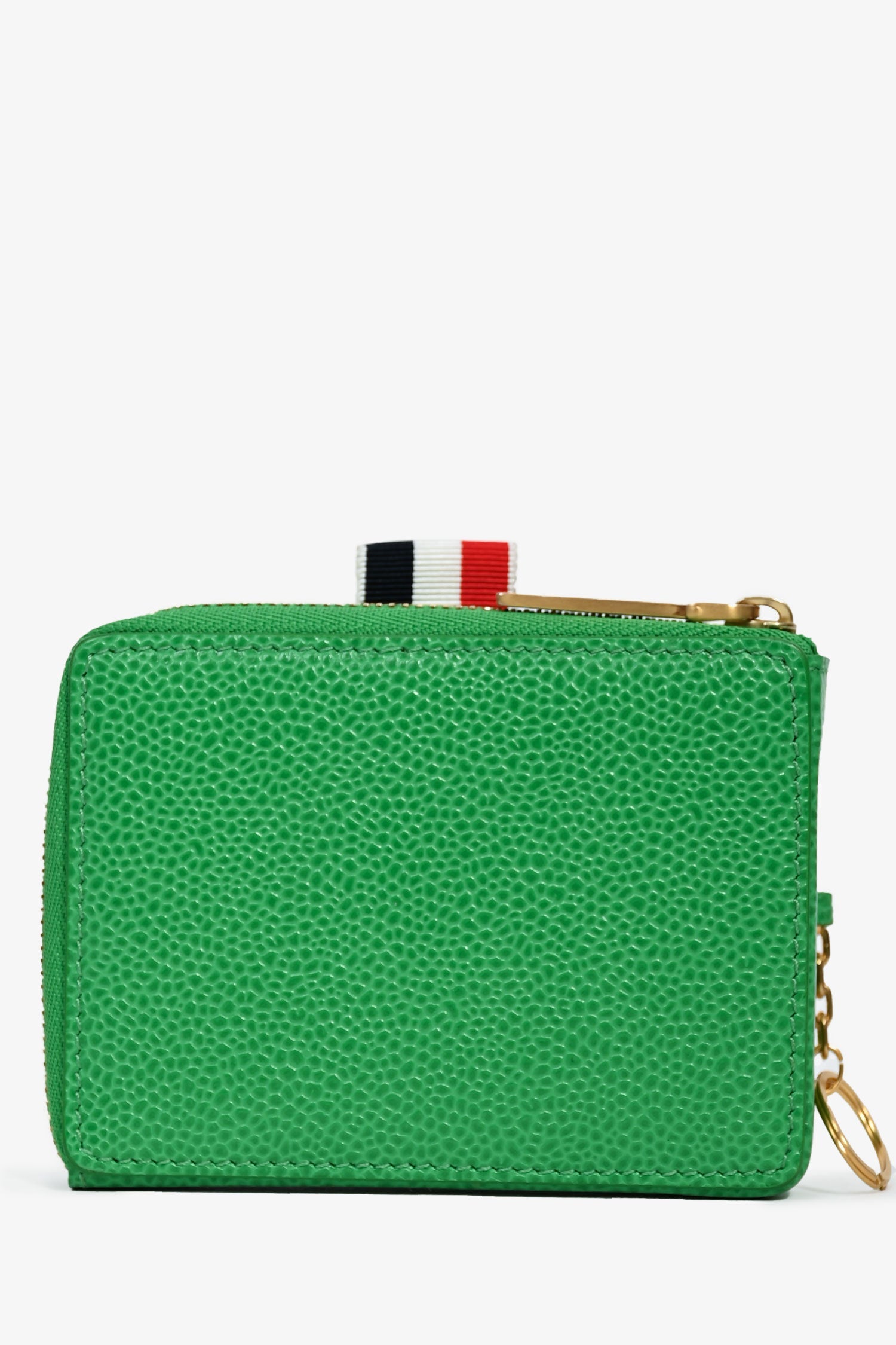 Thom Browne Green Leather Key Holder Zip Wallet