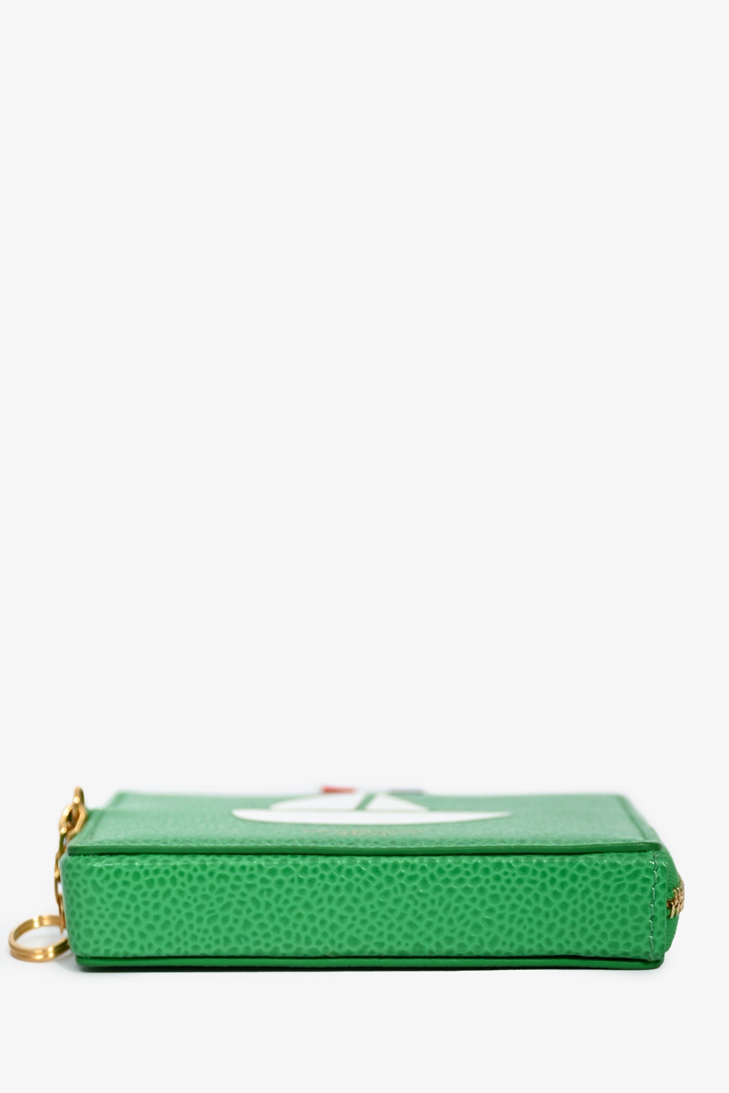Thom Browne Green Leather Key Holder Zip Wallet