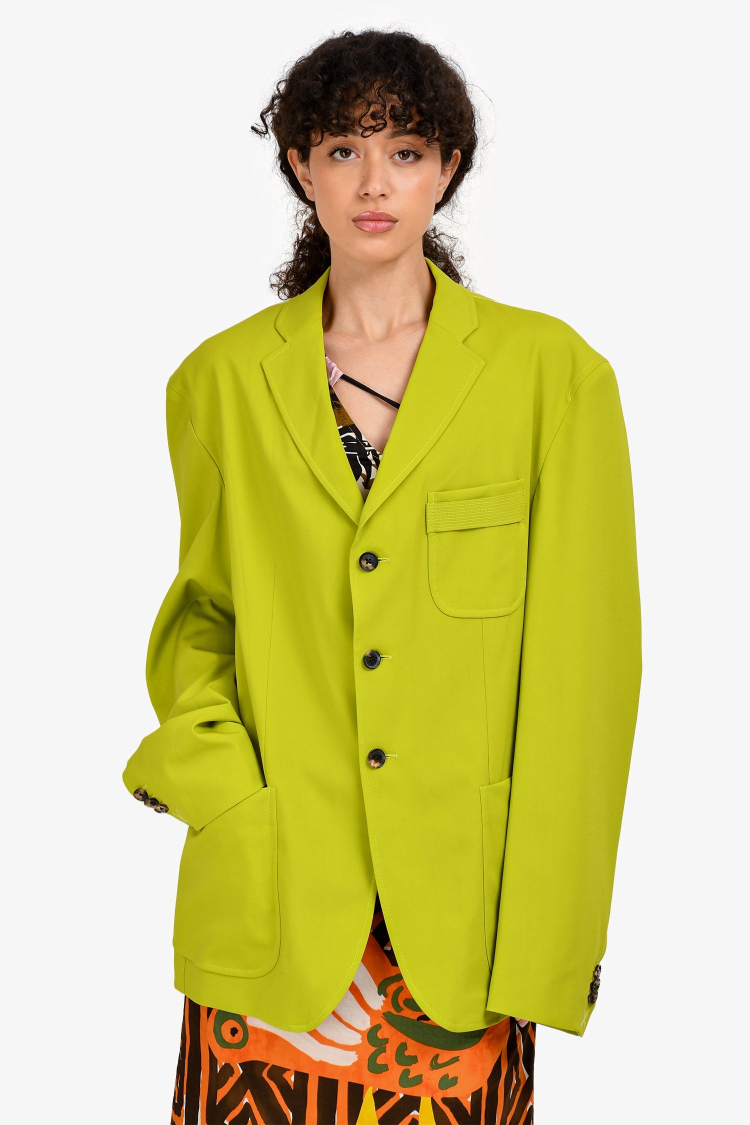 Versace Green Wool Slim Fit Blazer Size 52
