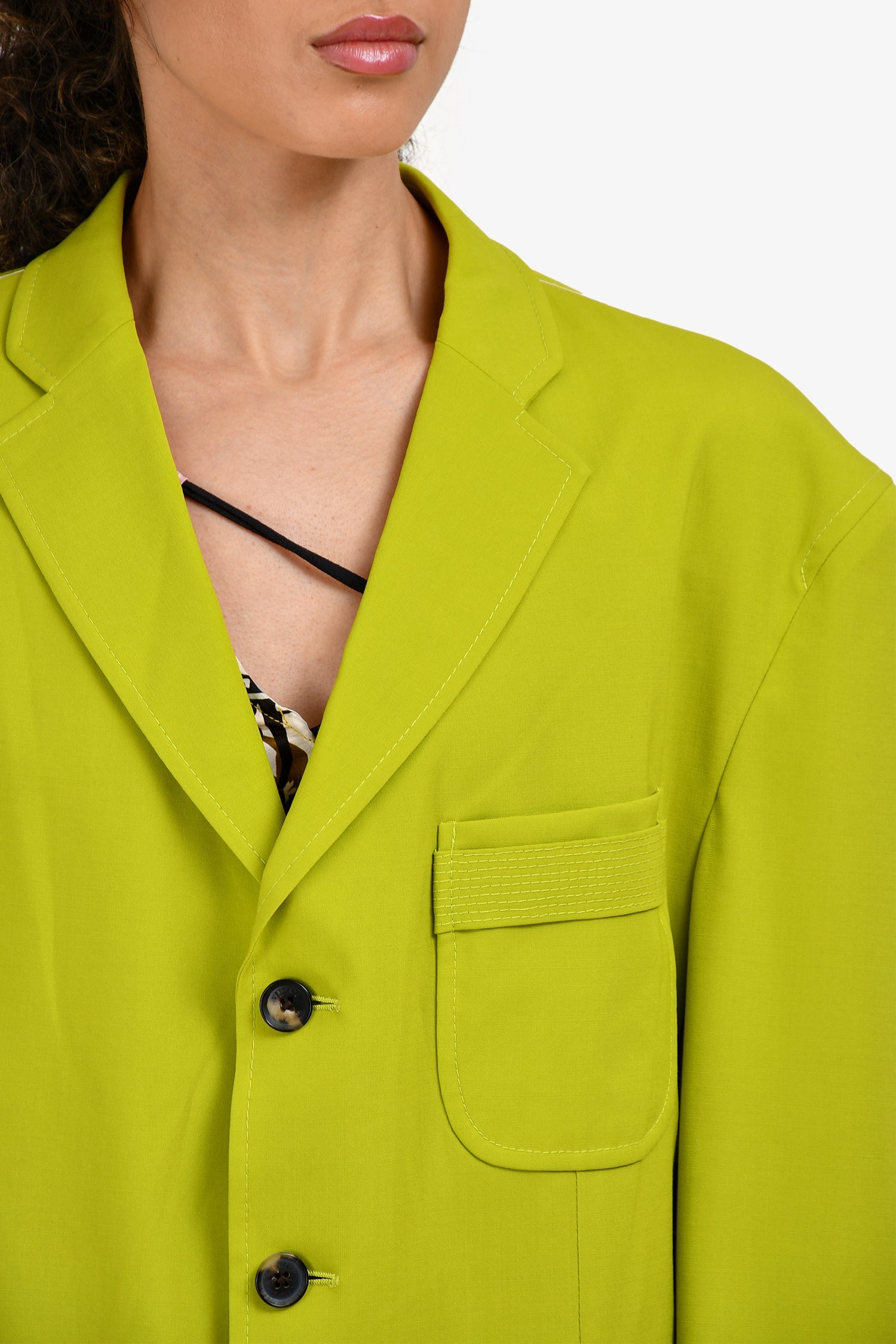 Versace Green Wool Slim Fit Blazer Size 52