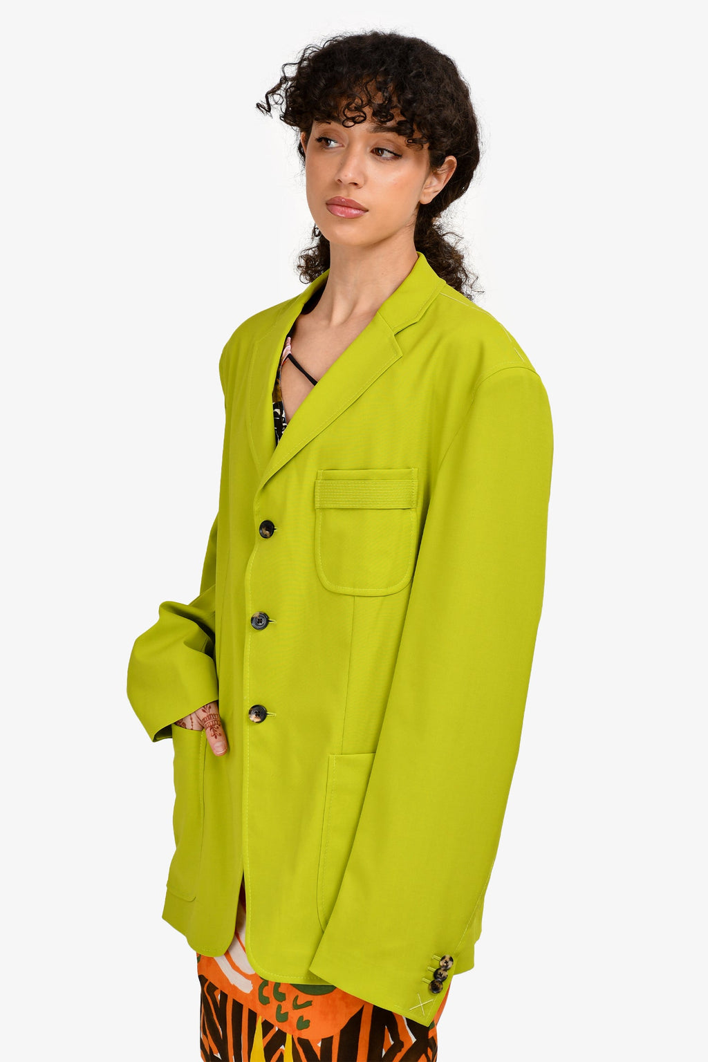 Versace Green Wool Slim Fit Blazer Size 52