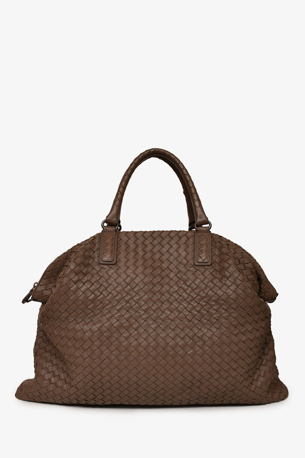 Bottega Veneta Brown Leather Intrecciato Convertible Maxi Top Handle