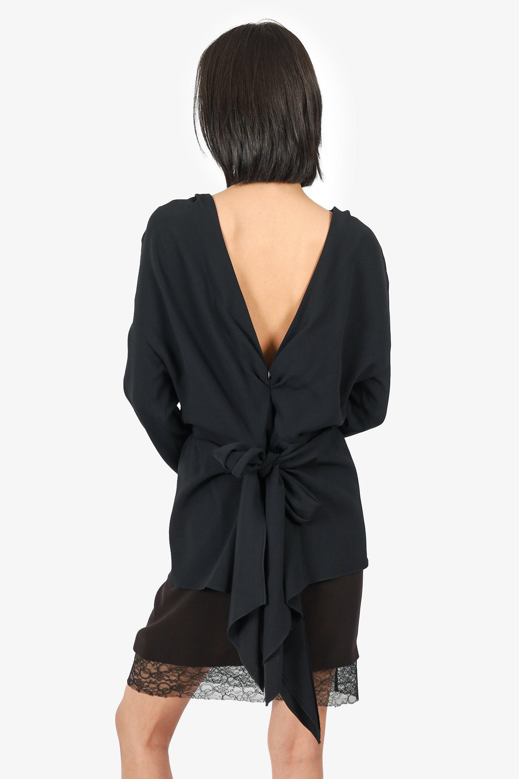 Toteme Black Drapped Asymmetric Top Size L