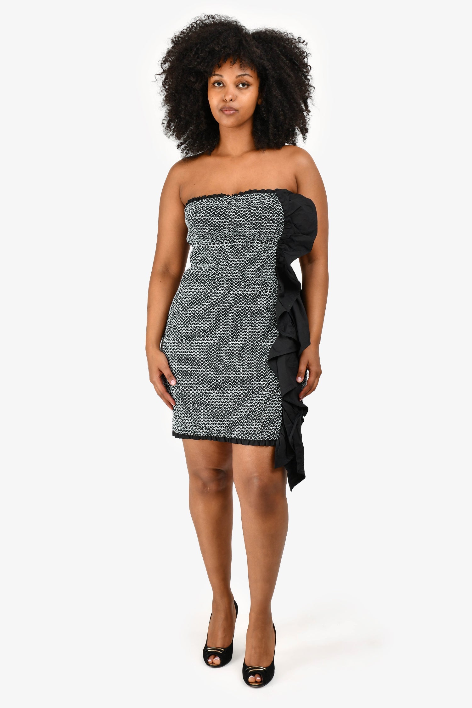 Elliatt Black & White 'Clara' Mini Dress Size L