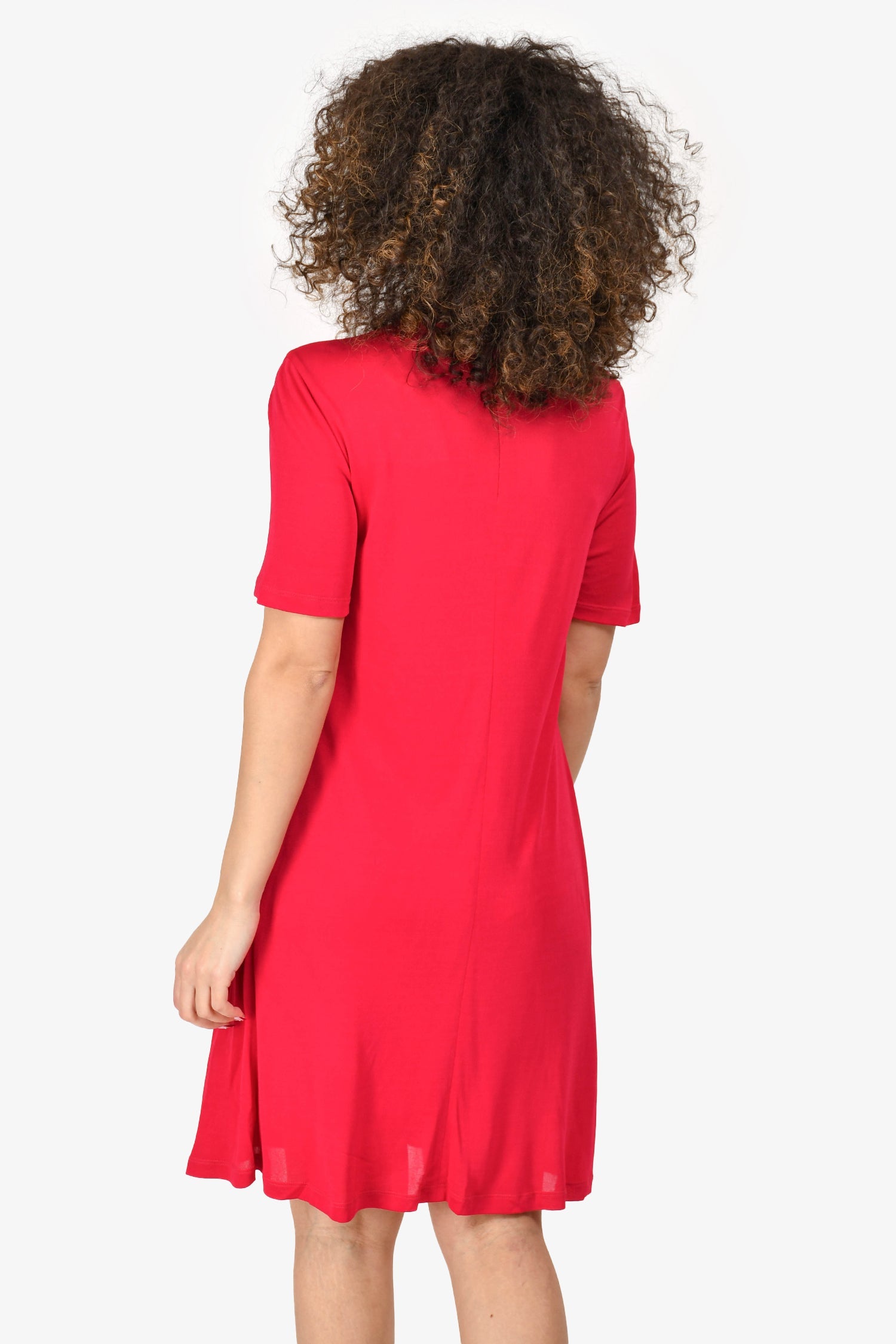 Givenchy Red Ruch Detailed Short Sleeve Dress Size 40