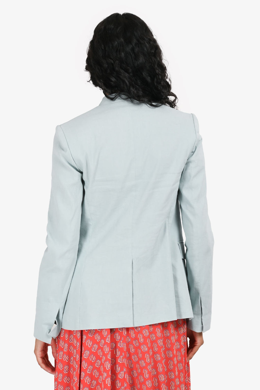 Theory Blue Linen Single Breasted Blazer Size 0