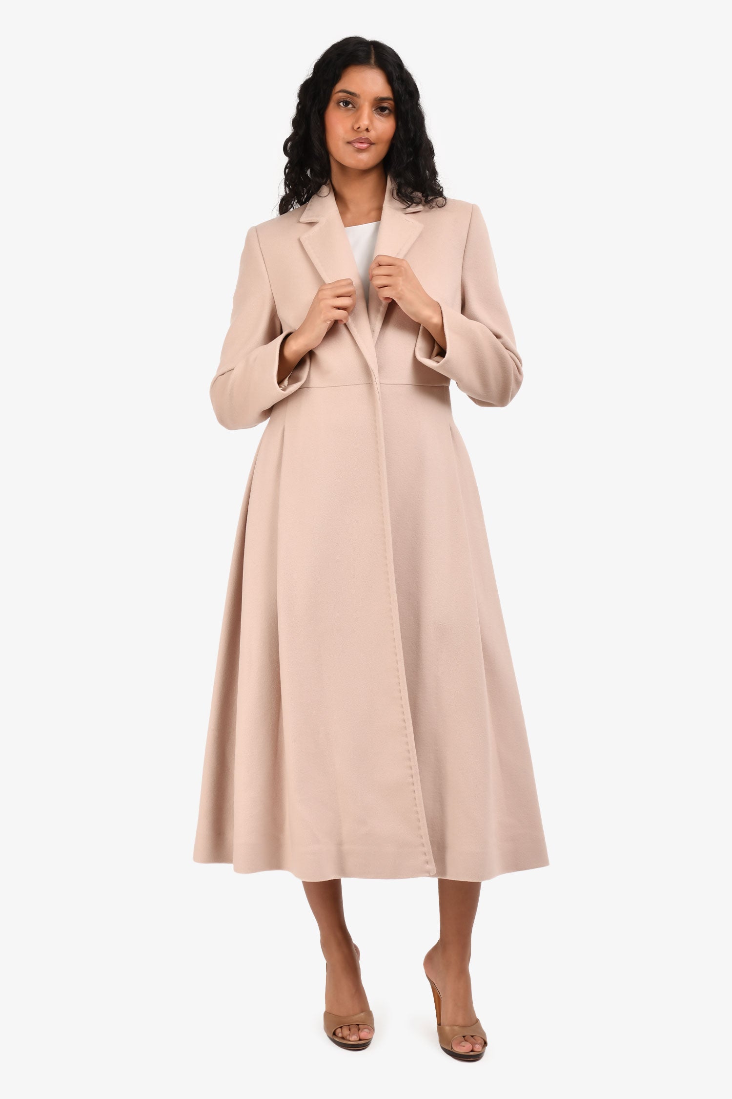 Dolce & Gabbana Dusty Rose Cashmere Long Coat Size 40