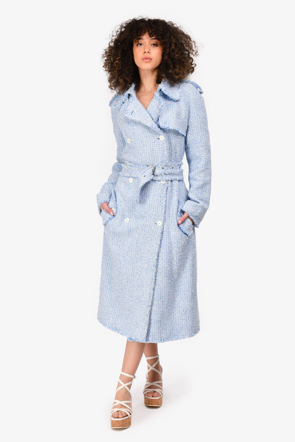 Michael Kors Collection Light Blue Tweed Jacket Size 10