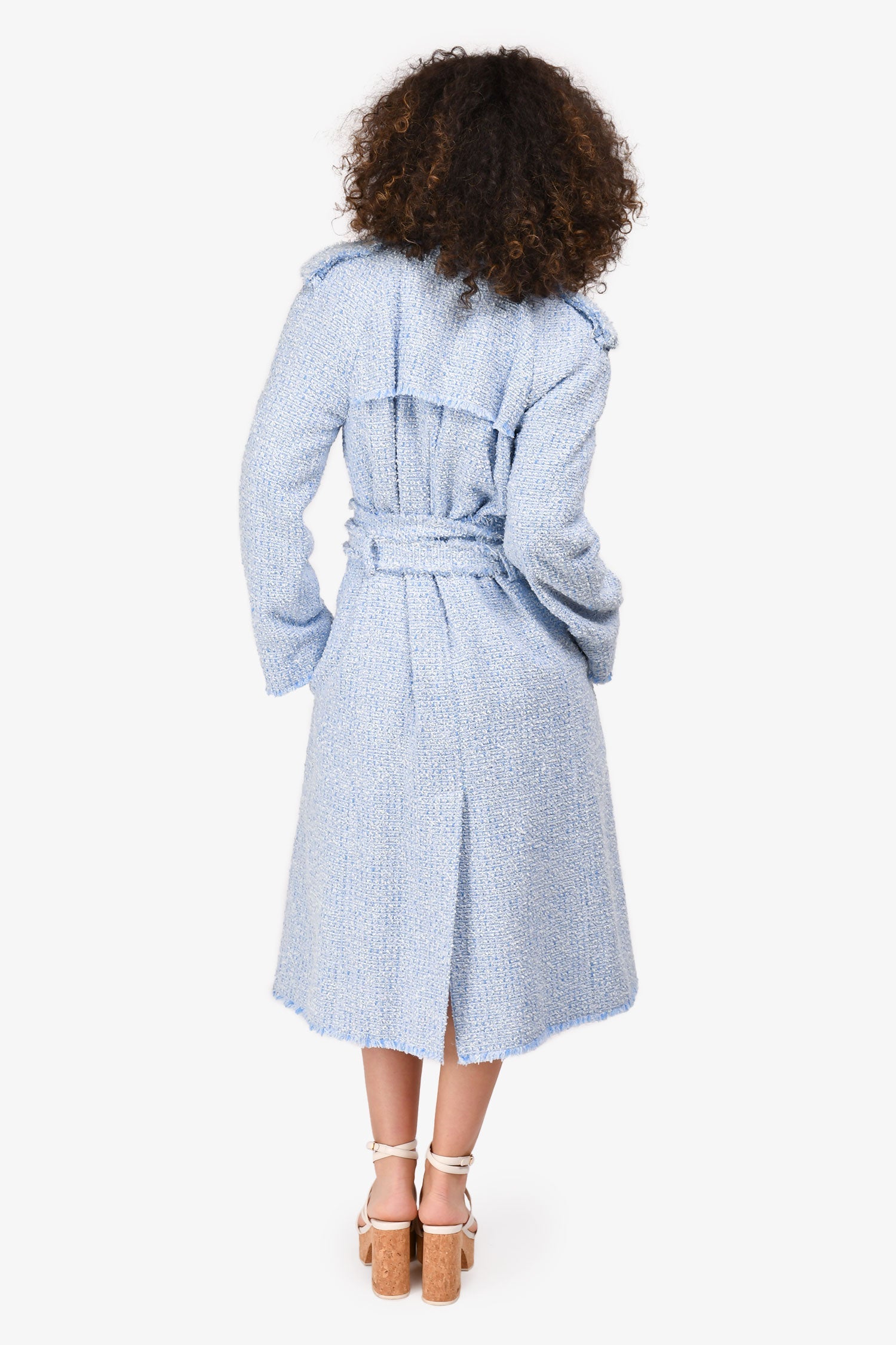 Michael Kors Collection Light Blue Tweed Jacket Size 10