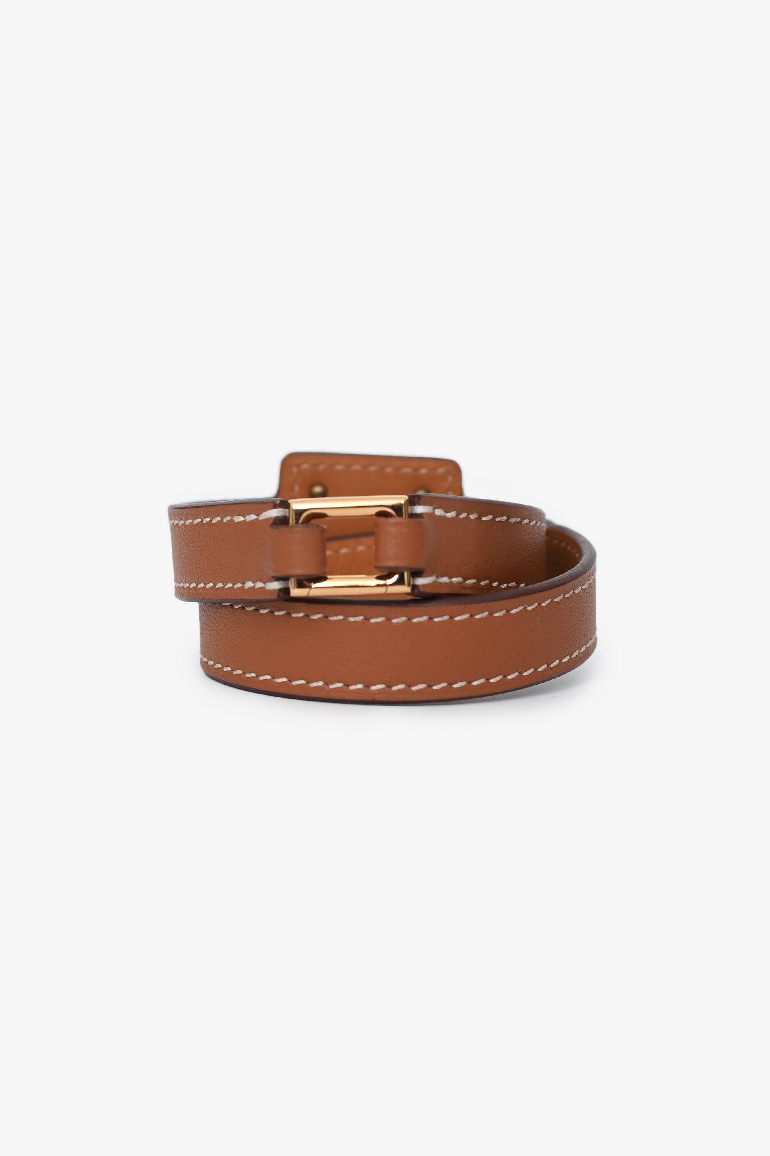 Hermès Gold Swift Leather Double Tour O'Kelly Bracelet