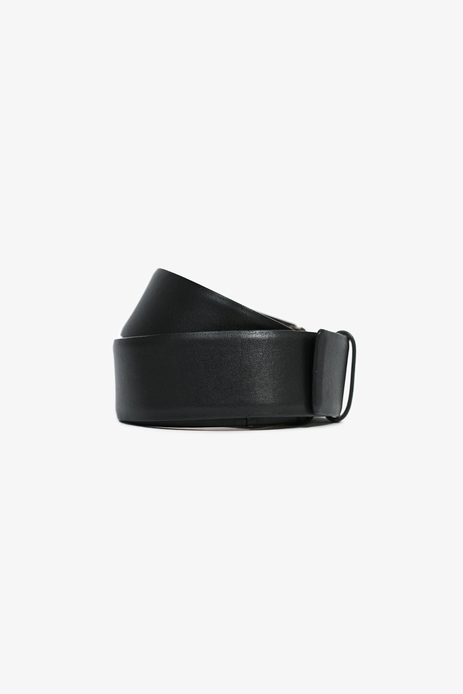 Pre-Loved Chanel™ Black Leather Enchained Buckle CC Wide Belt Size 90