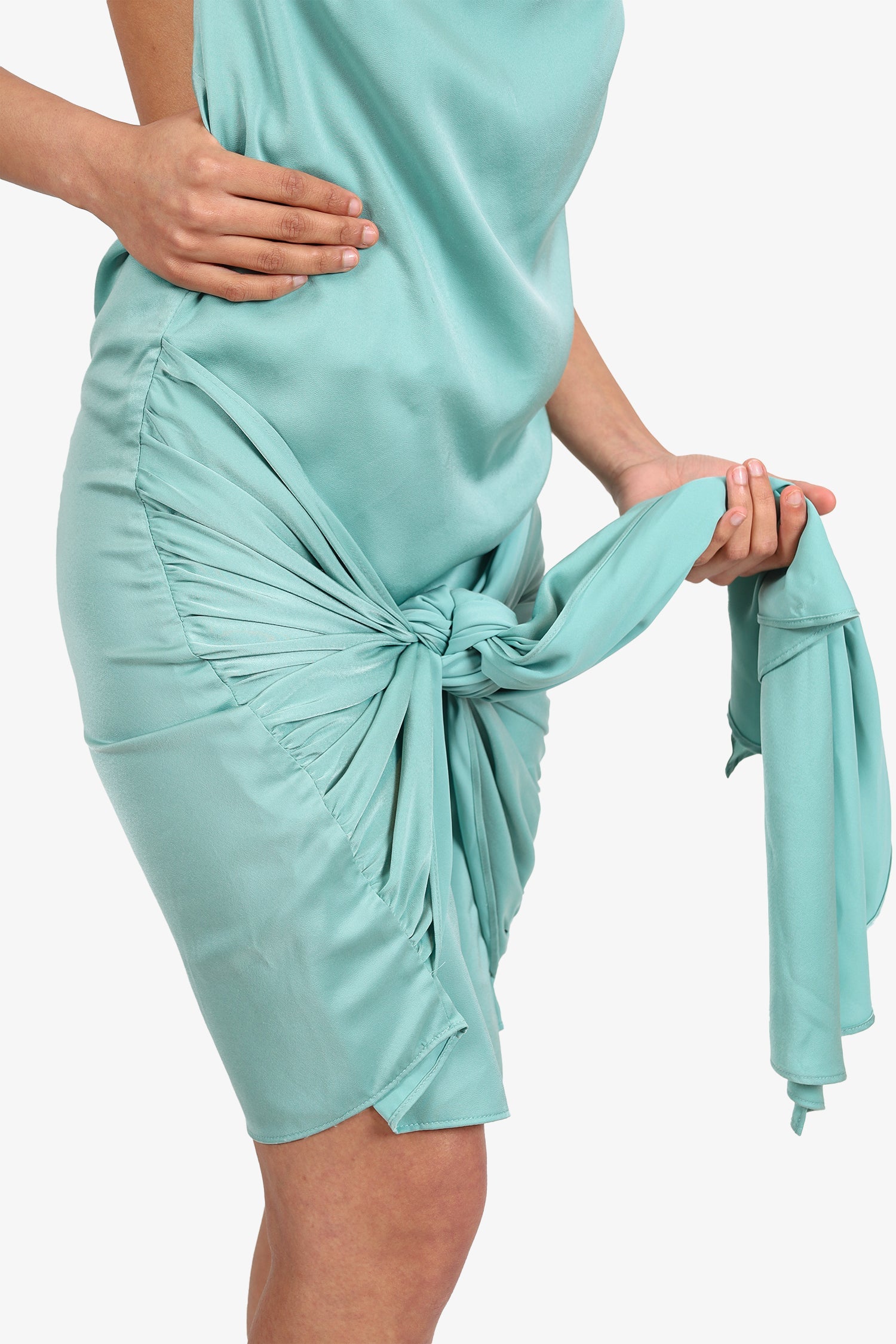 Elliatt Turquoise Silk 'Calla' Mini Dress Size M