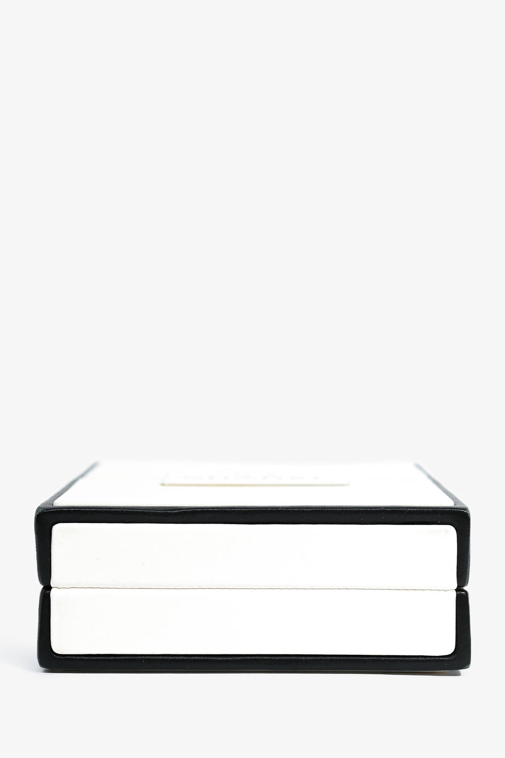 Pre-Loved Chanel™ Black/White Leather No. 5 Perfume Clutch Evening Clutch