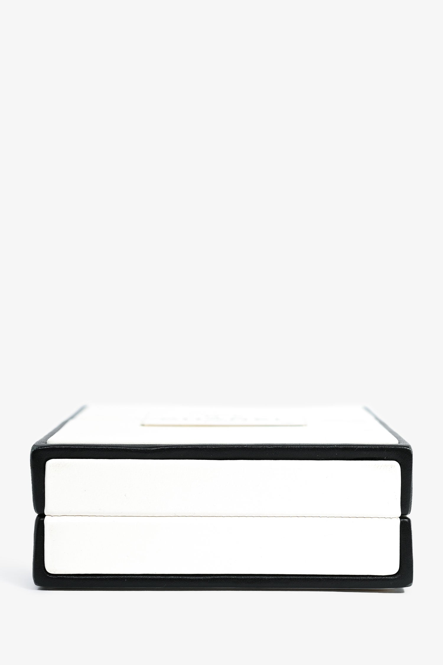 Pre-Loved Chanel™ Black/White Leather No. 5 Perfume Clutch Evening Clutch