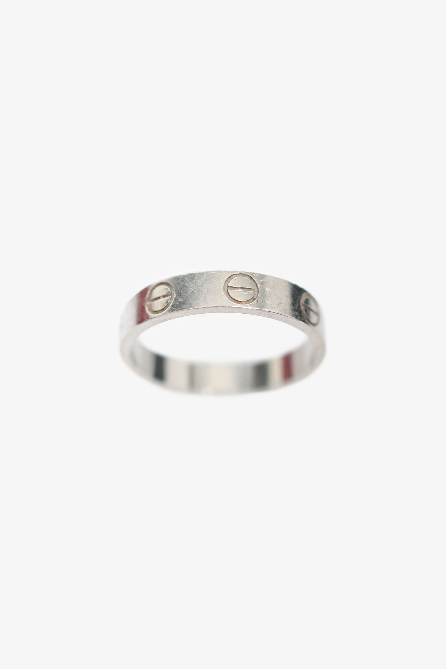 Cartier 2019 Platinum Gold Mini Love Wedding Band Size 5