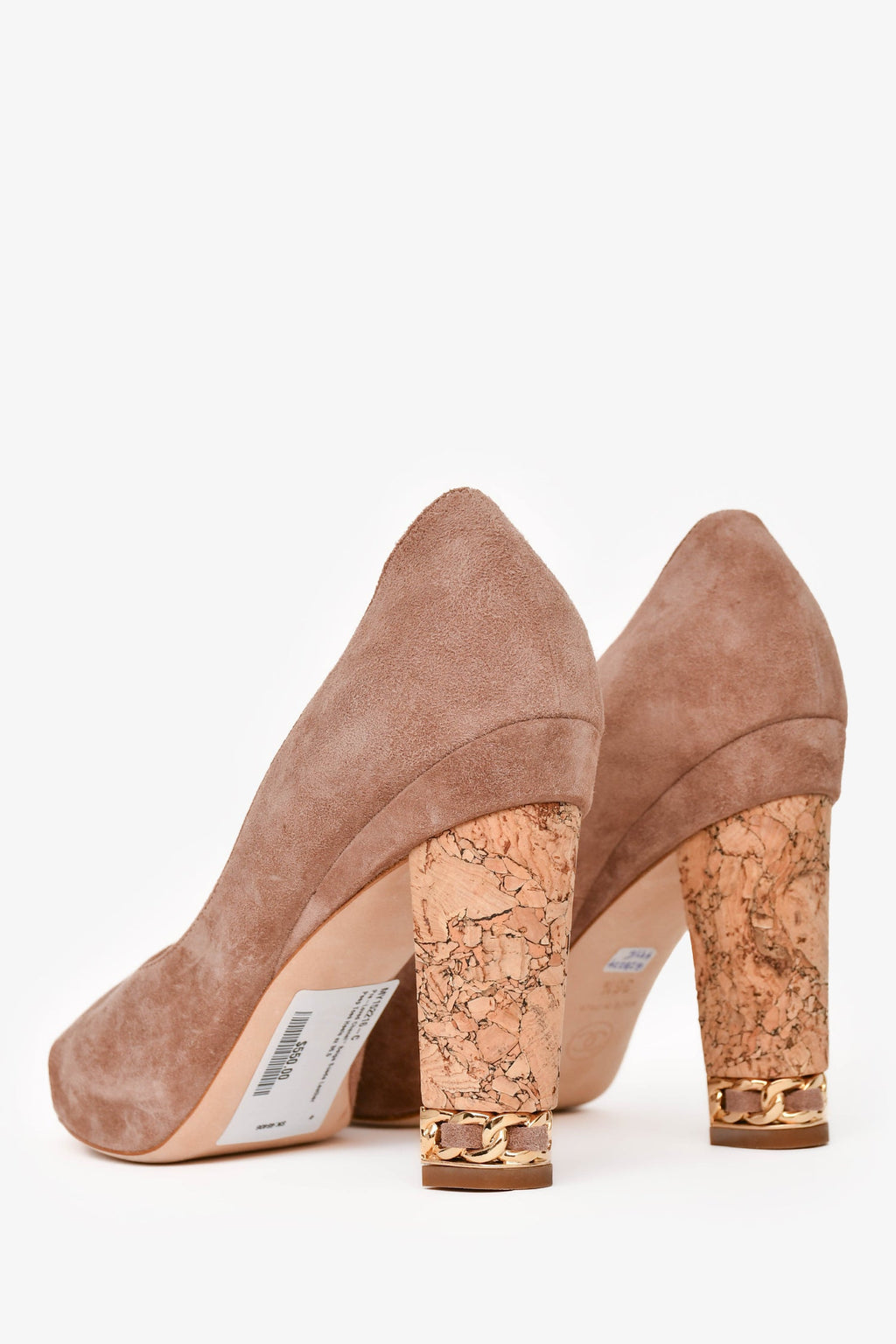Pre-Loved Chanel™ Beige Suede Leather Peep Toes Heels Size 36.5