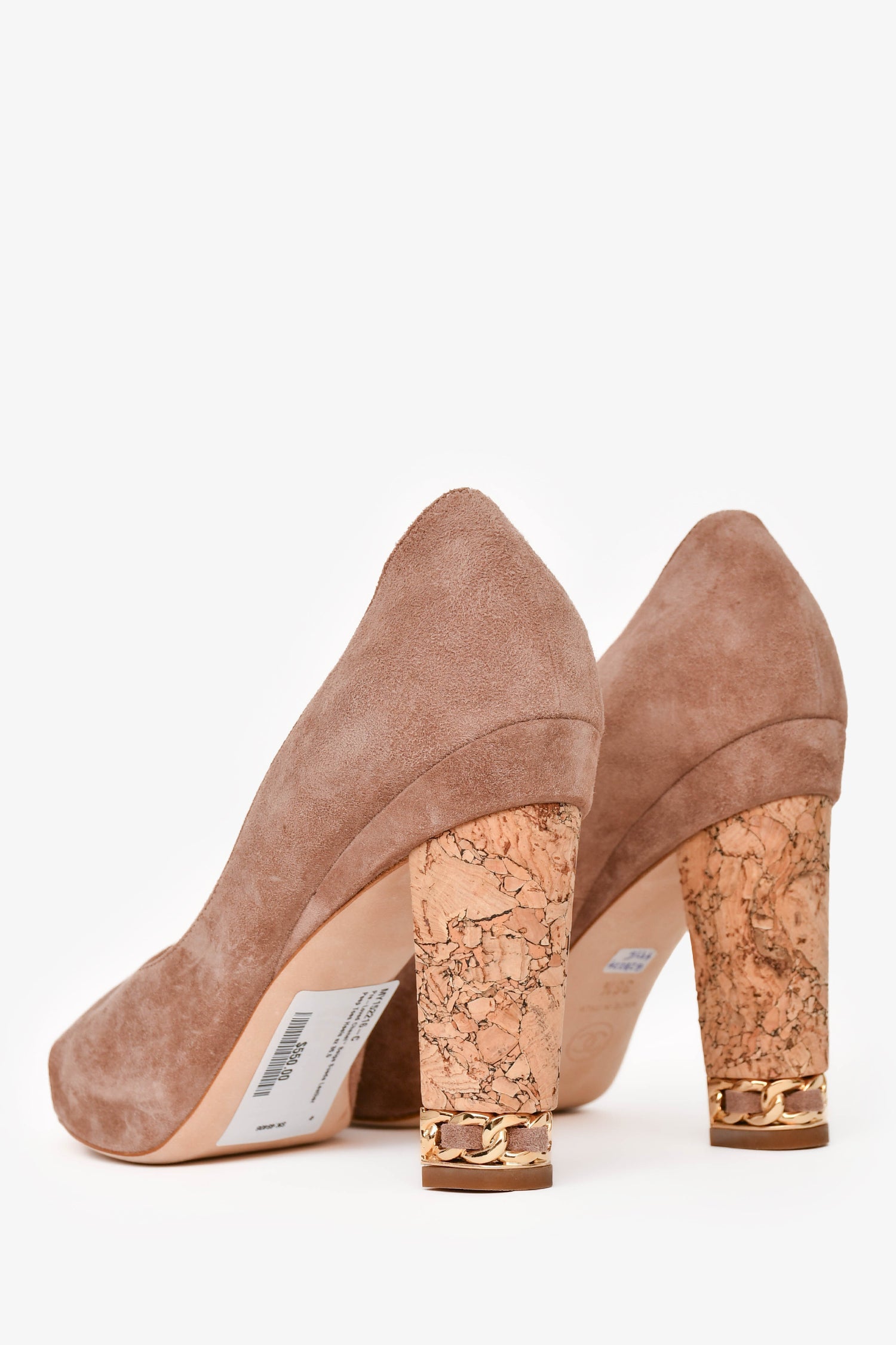 Pre-Loved Chanel™ Beige Suede Leather Peep Toes Heels Size 36.5