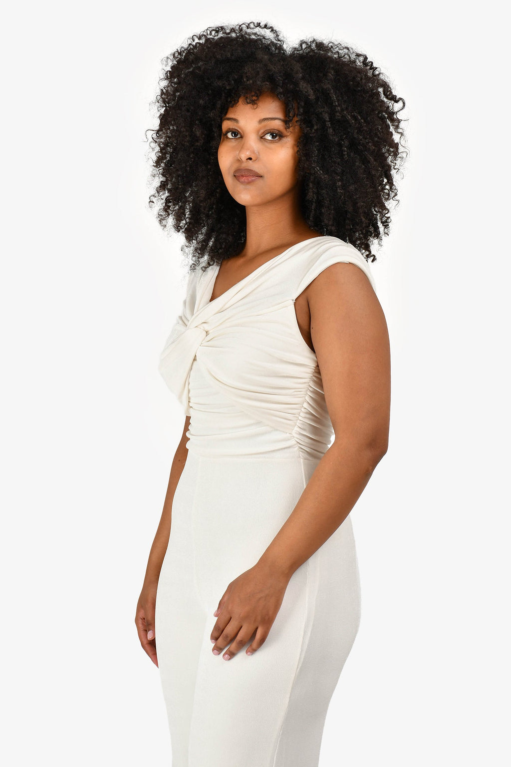 Misha White Ruched Sleeveless 'Ailsa' Jumpsuit Size L
