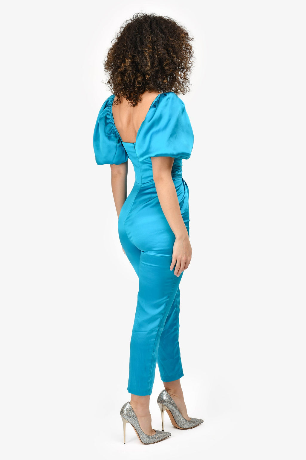 Amanda Uprichard Blue Puff Sleeve 'Santucci' Jumpsuit Size XS