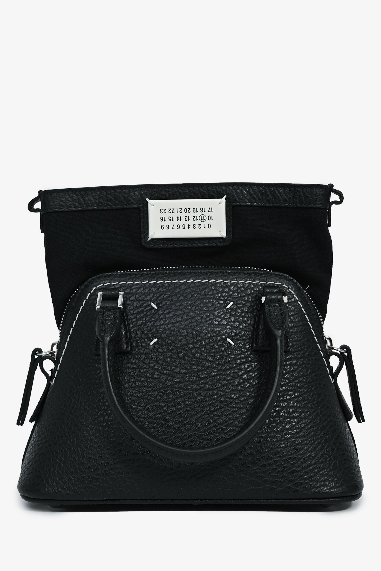 Maison Margiela Black Leather/Canvas Micro 5ac Classique Top Handle with Strap