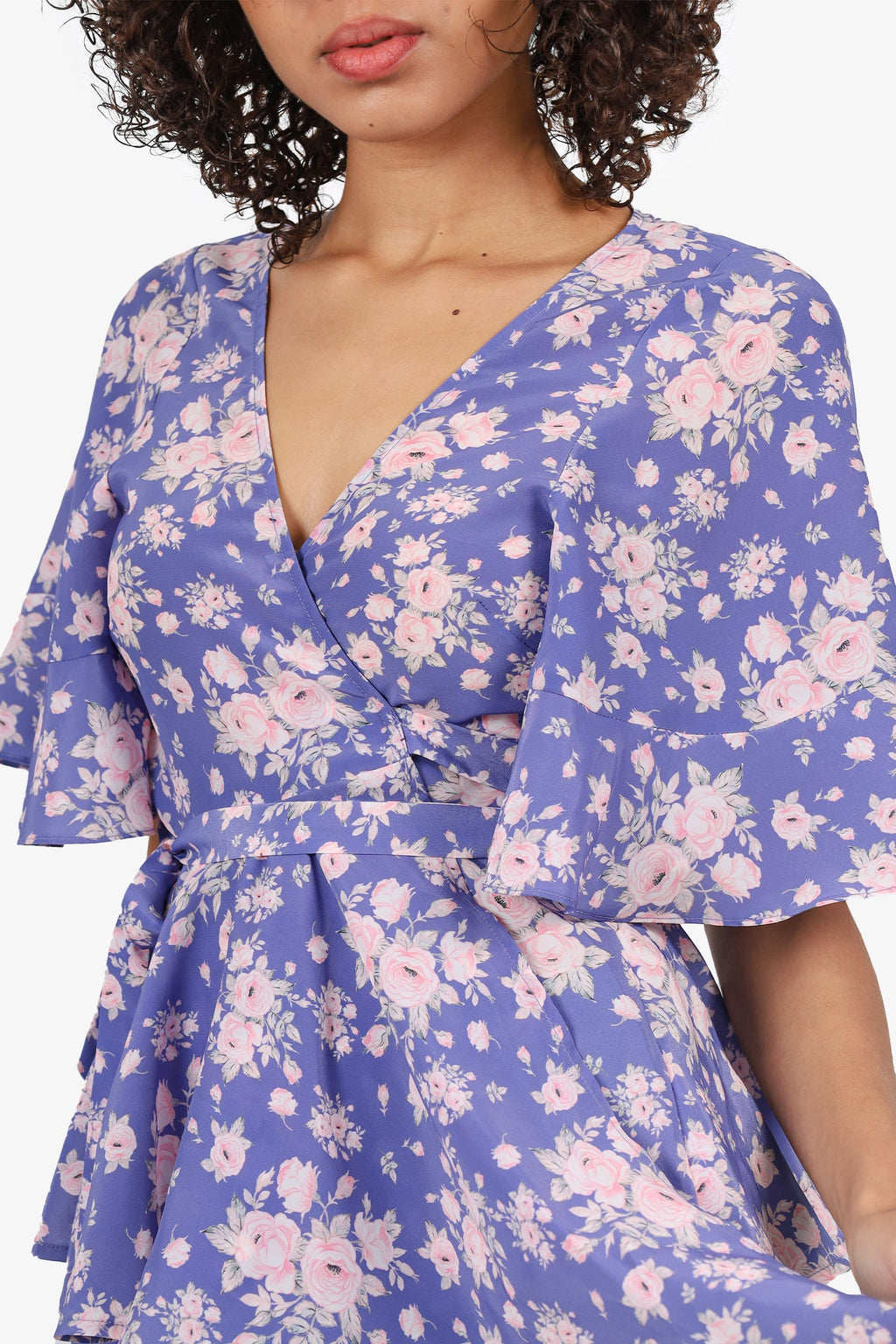 Selkie Purple/Pink Floral Print Blouse Size S