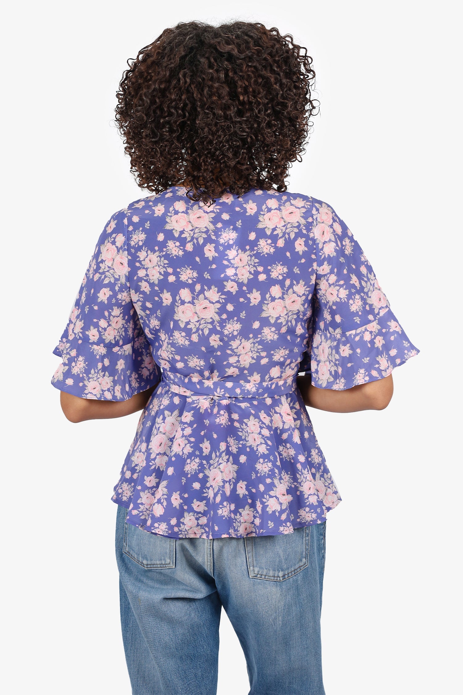 Selkie Purple/Pink Floral Print Blouse Size S