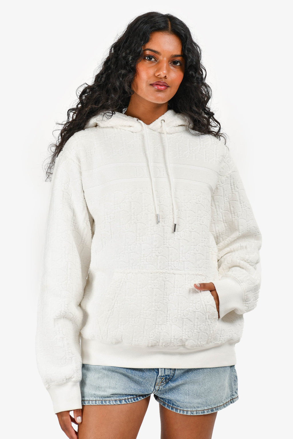 Christian Dior White Monogram Terry Hoodie Size M Mens