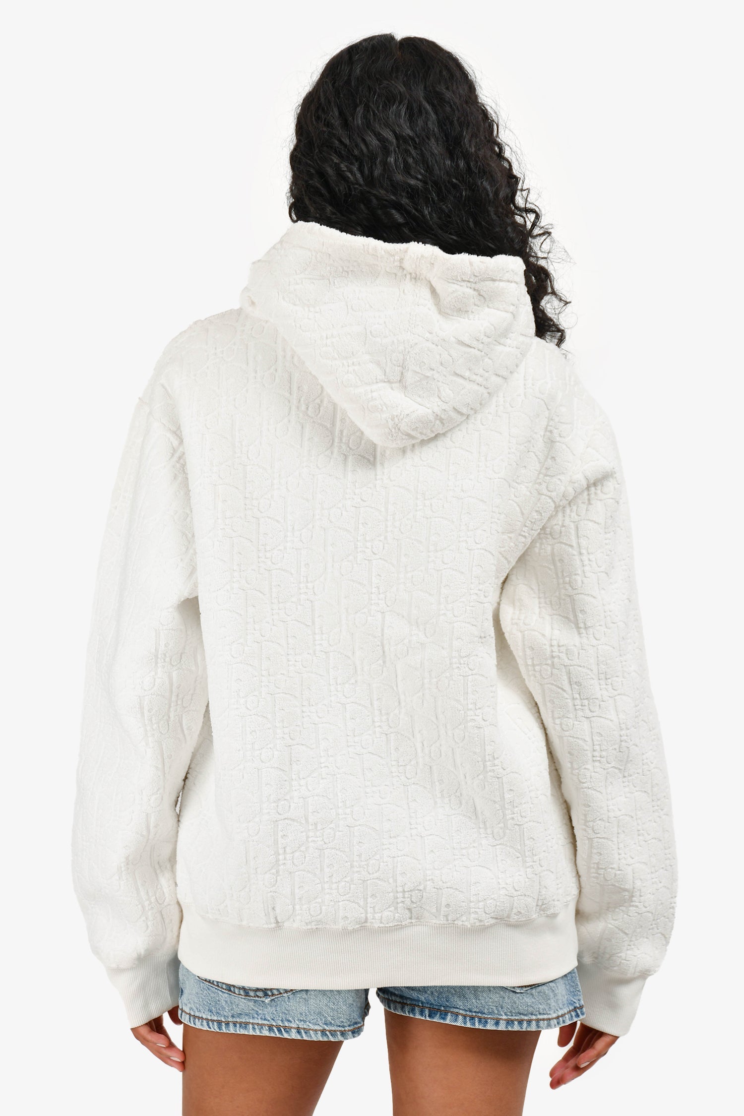 Christian Dior White Monogram Terry Hoodie Size M Mens