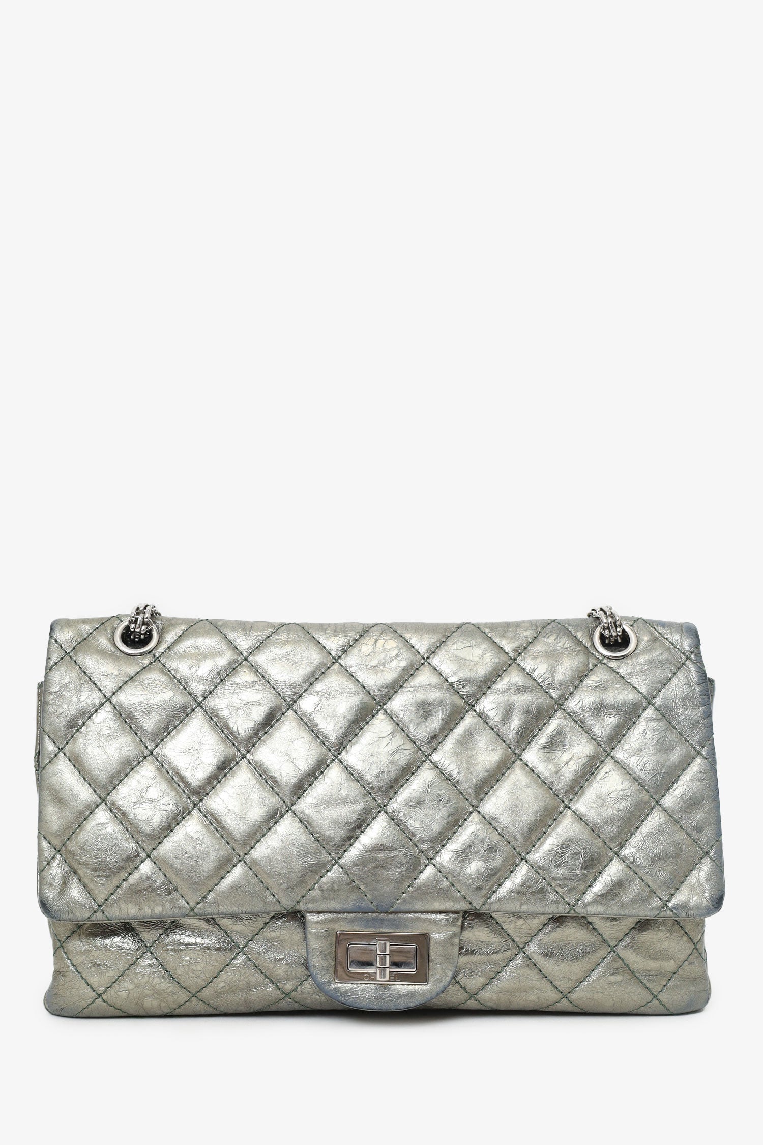 Pre-Loved Chanel™ Silver Metallic Reissue 226 Double Flap Bag