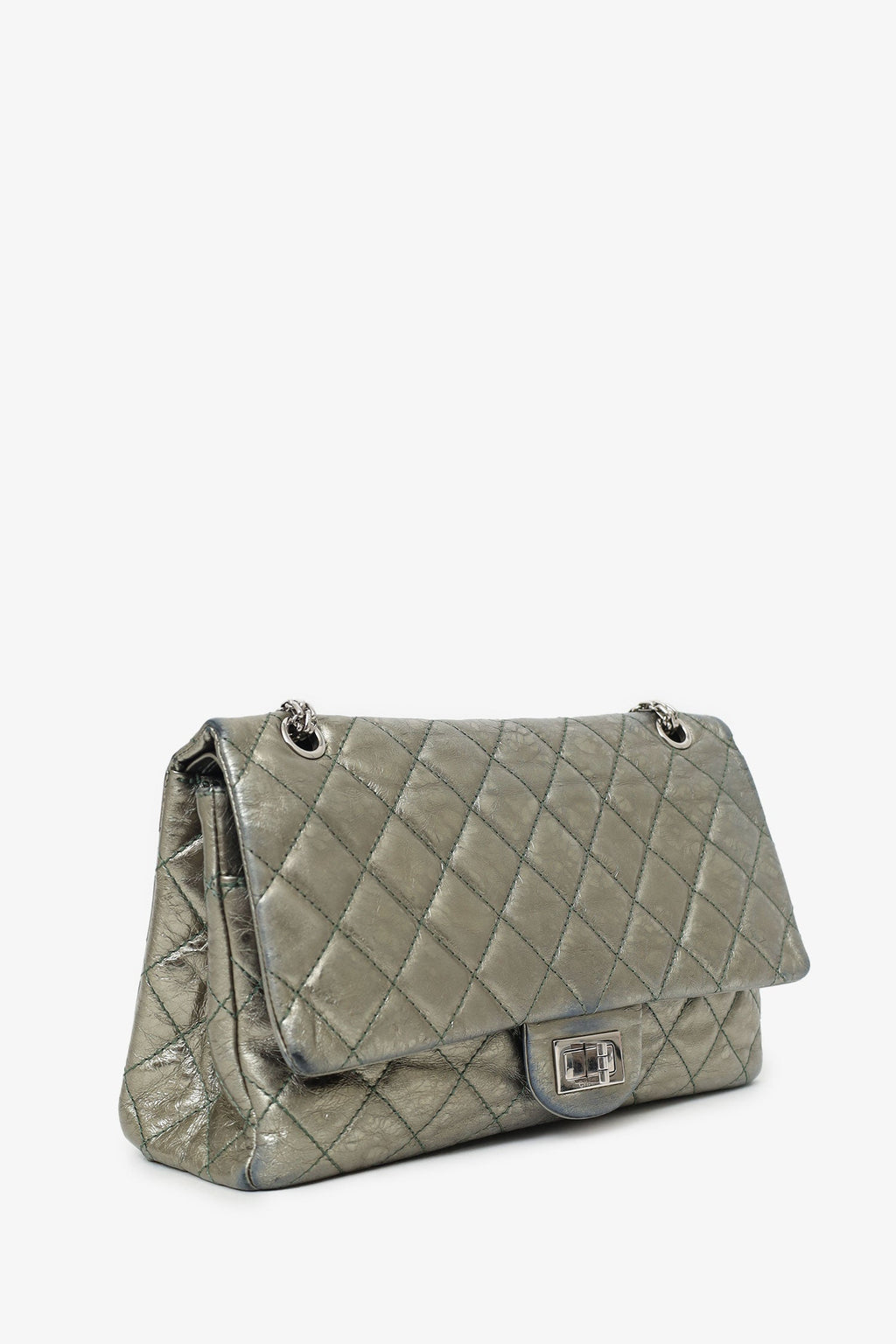 Pre-Loved Chanel™ Silver Metallic Reissue 226 Double Flap Bag