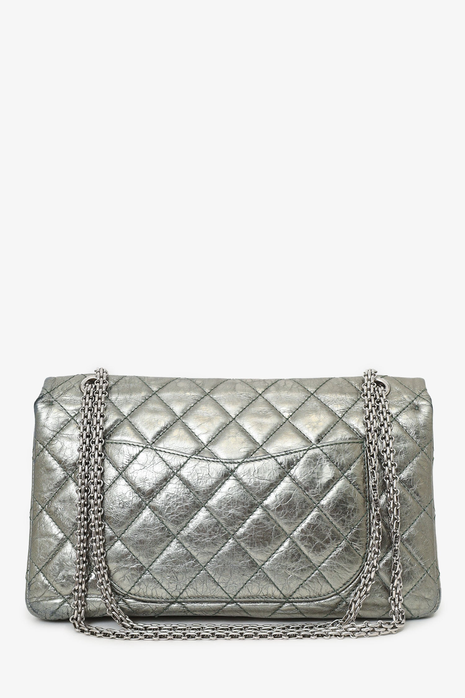 Pre-Loved Chanel™ Silver Metallic Reissue 226 Double Flap Bag